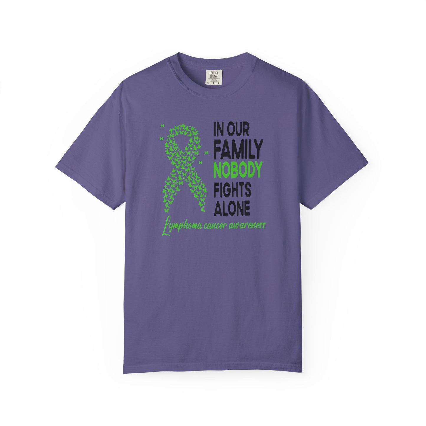 Lymphoma Awareness T-Shirt, Family Support Tee, Garment-Dyed Shirt, Cancer Awareness Apparel, Gift for Caregivers, 5K Event Shirt