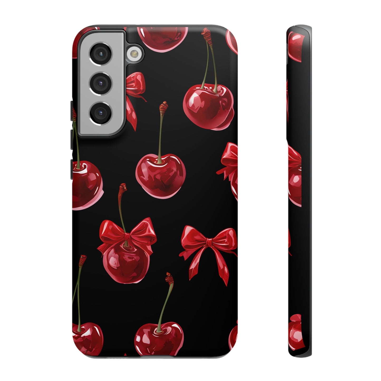 Coquette-Cherry Print Tough Phone Case - Stylish & Durable Protection