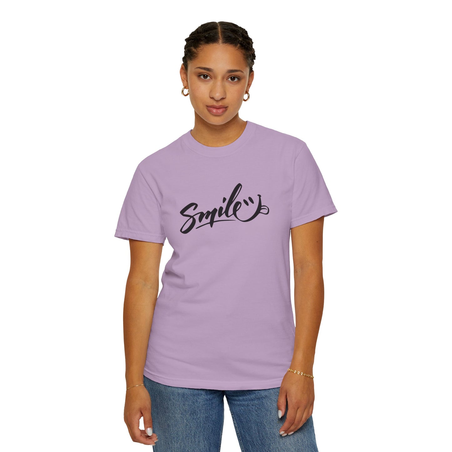 Unisex Smile T-Shirt | Garment-Dyed Cotton Tee for Everyday Joy