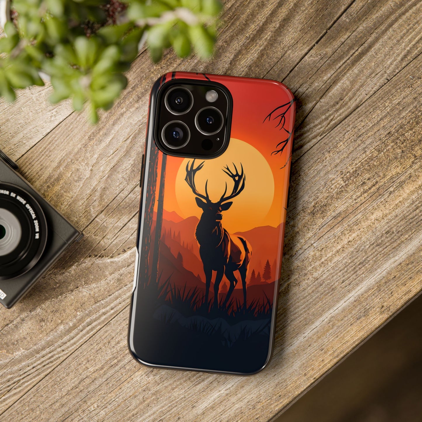 Wildlife Phone Case - Stag and Sunset Design for Nature Lovers