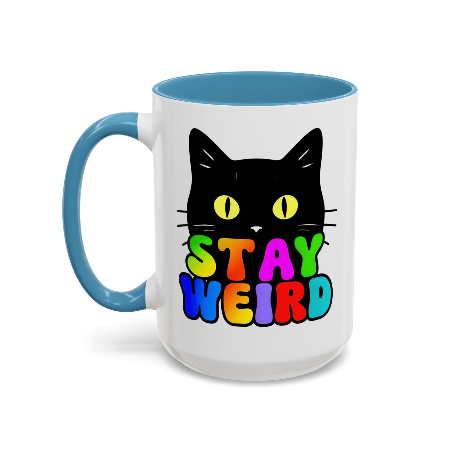 Stay Weird Cat Accent Coffee Mug | Fun Colorful Design for Cat Lovers