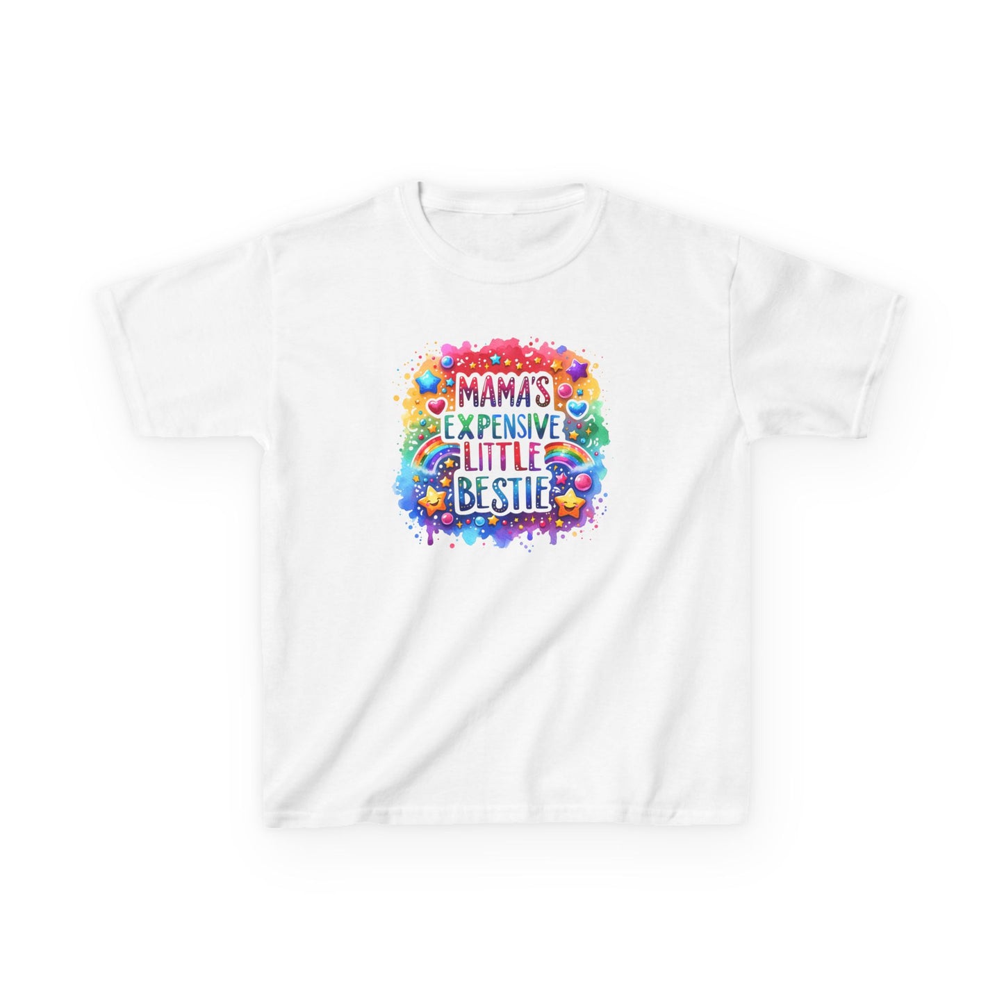 Mama's Expensive Little Bestie Kids Tee – Colorful Fun Cotton T-Shirt
