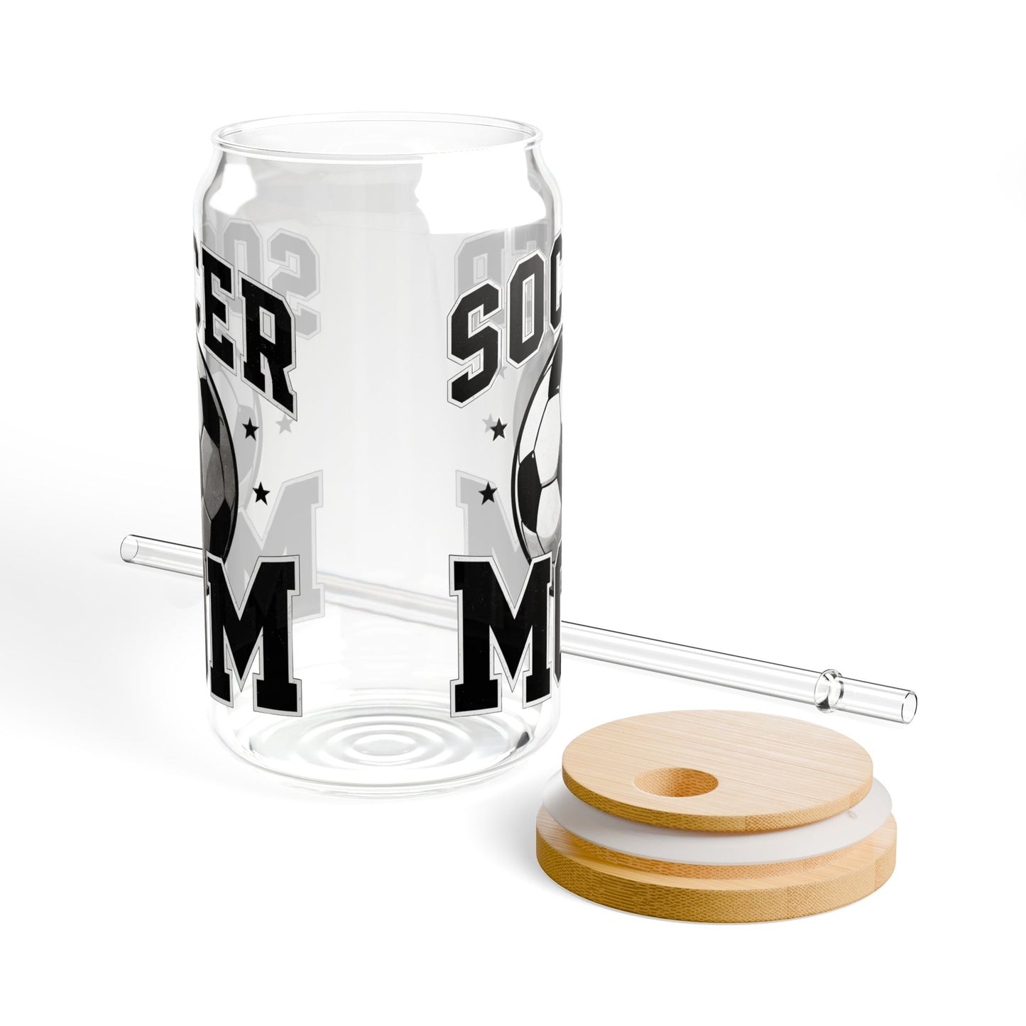 Soccer Mom Sipper Glass - 16oz with Straw