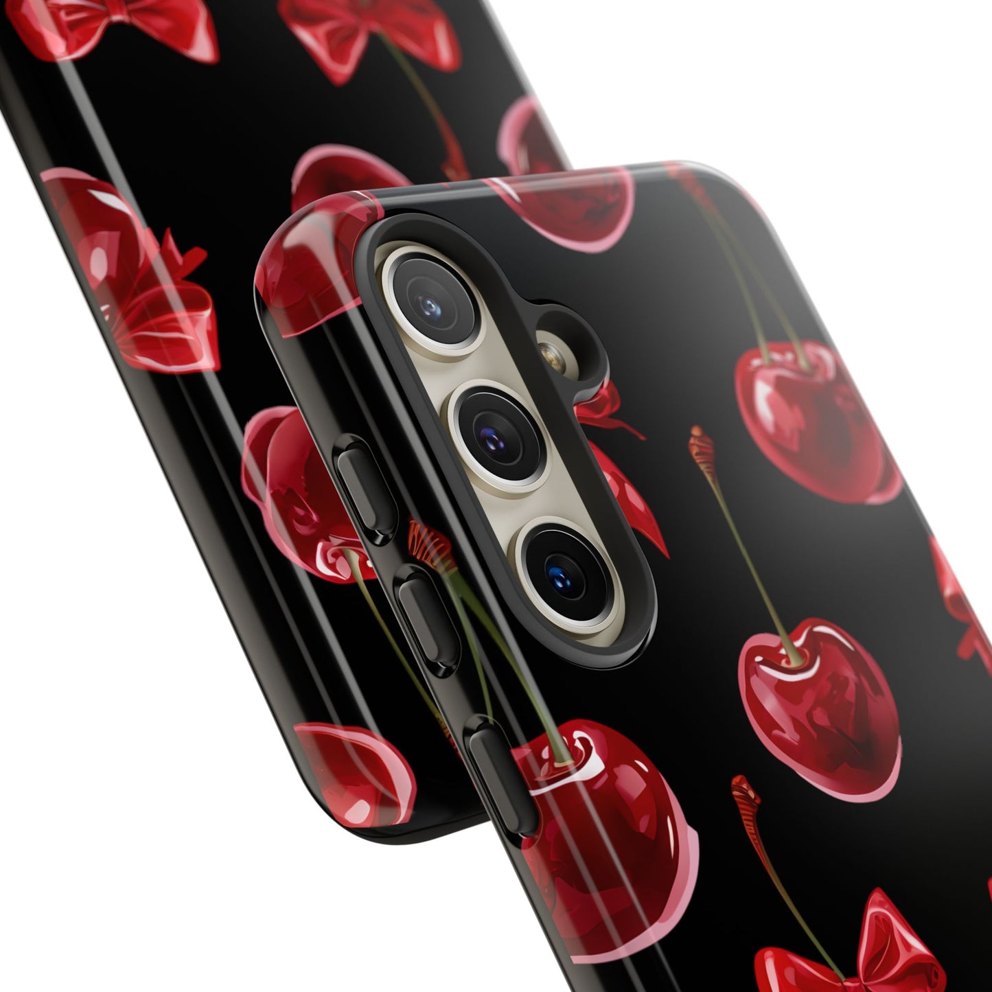 Coquette-Cherry Print Tough Phone Case - Stylish & Durable Protection