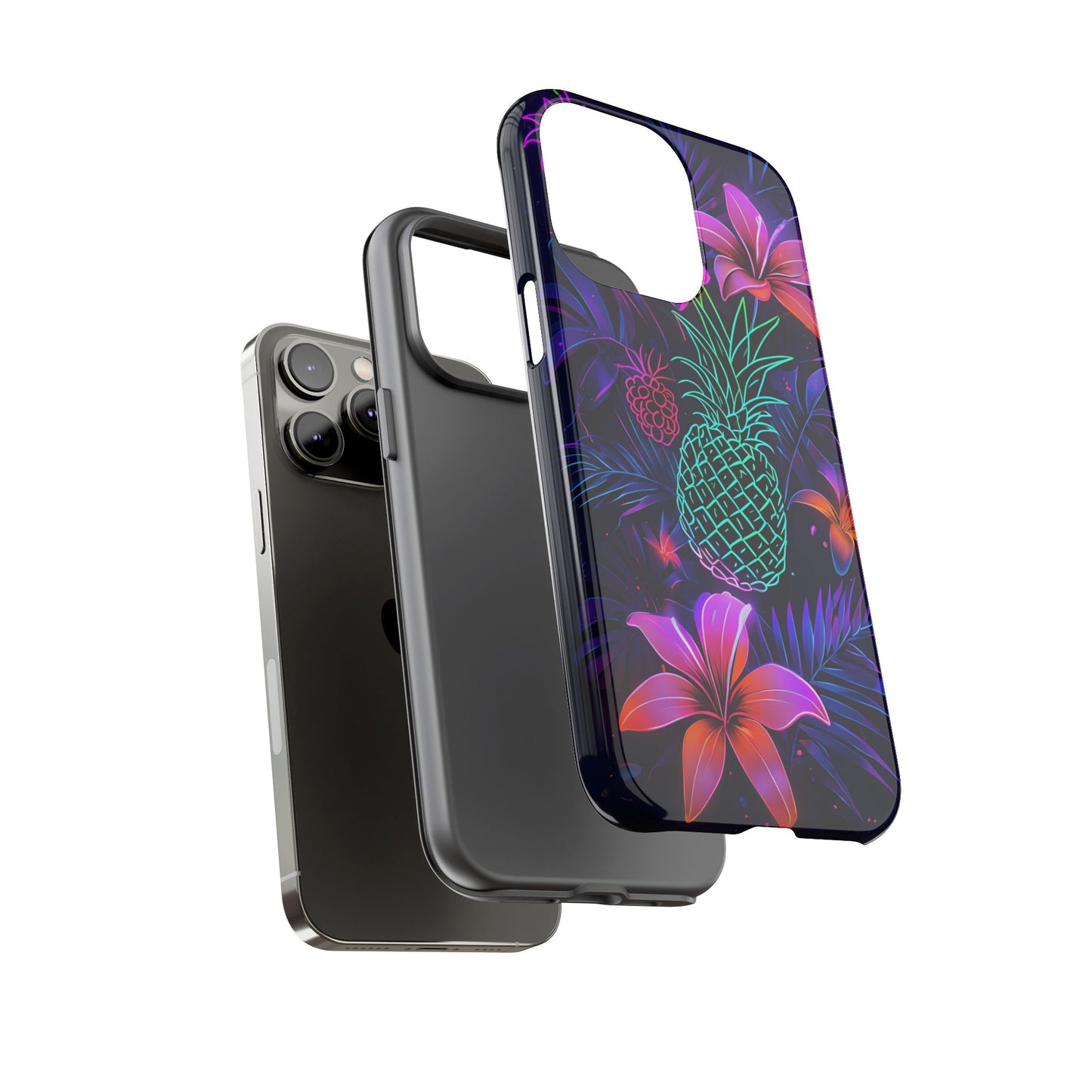 Tough Cases - Tropical Neon Floral iPhone Case