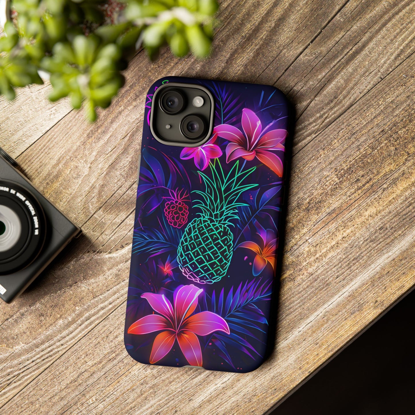 Tough Cases - Tropical Neon Floral iPhone Case