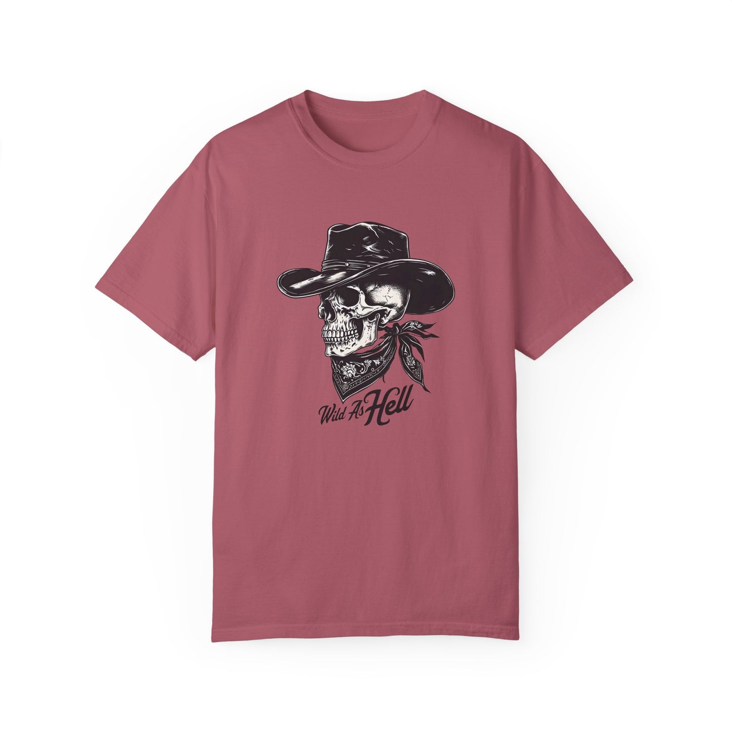 Skull Cowboy Graphic T-Shirt - Unisex Garment-Dyed Tee for Rebel Souls