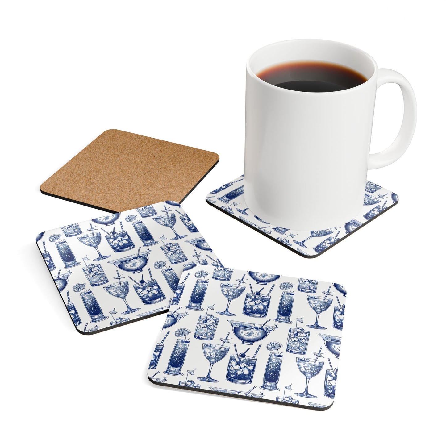 Tropical Drink Cork Coaster Set - Summer Vibe Drinkware