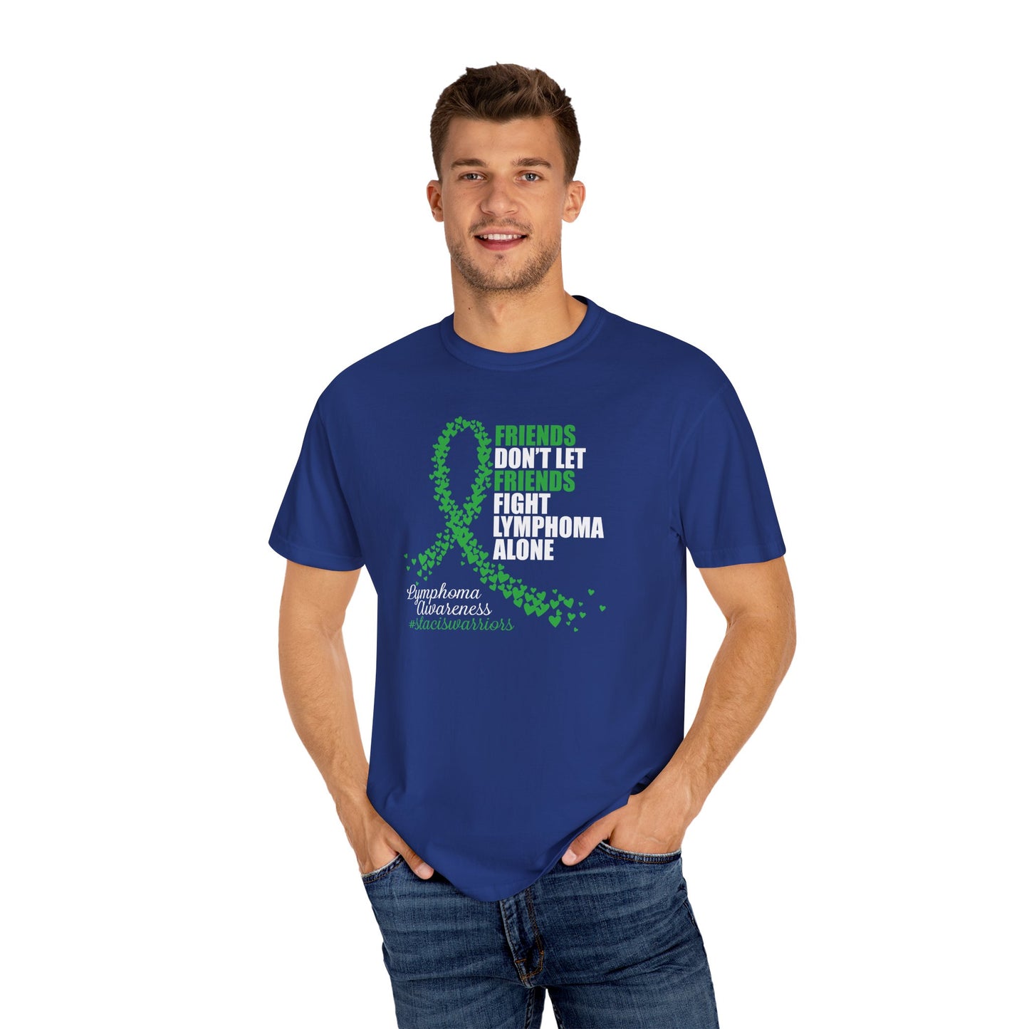 Supportive Lymphoma Awareness T-Shirt, Comfort Tee, Unisex Gift, Pink Ribbon Shirt, Friendship Tee, Cancer Awareness