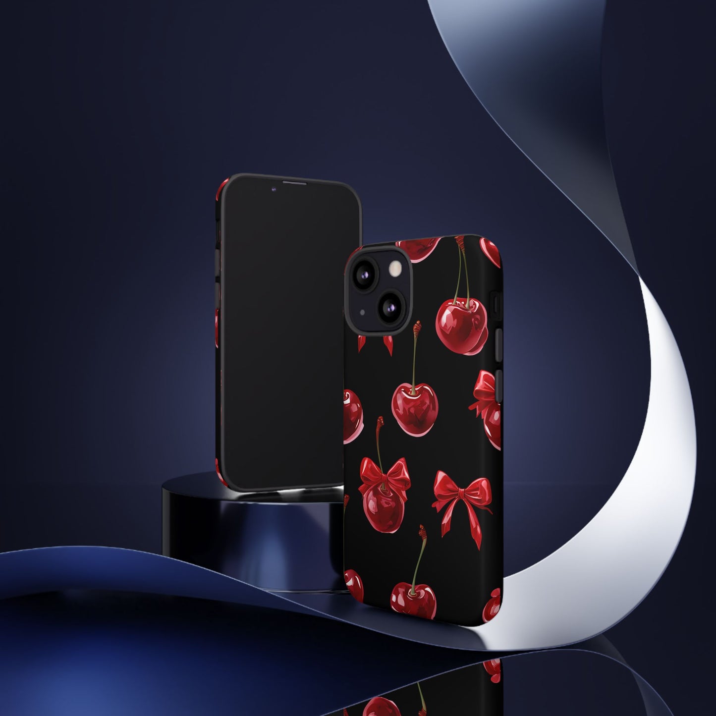 Coquette-Cherry Print Tough Phone Case - Stylish & Durable Protection
