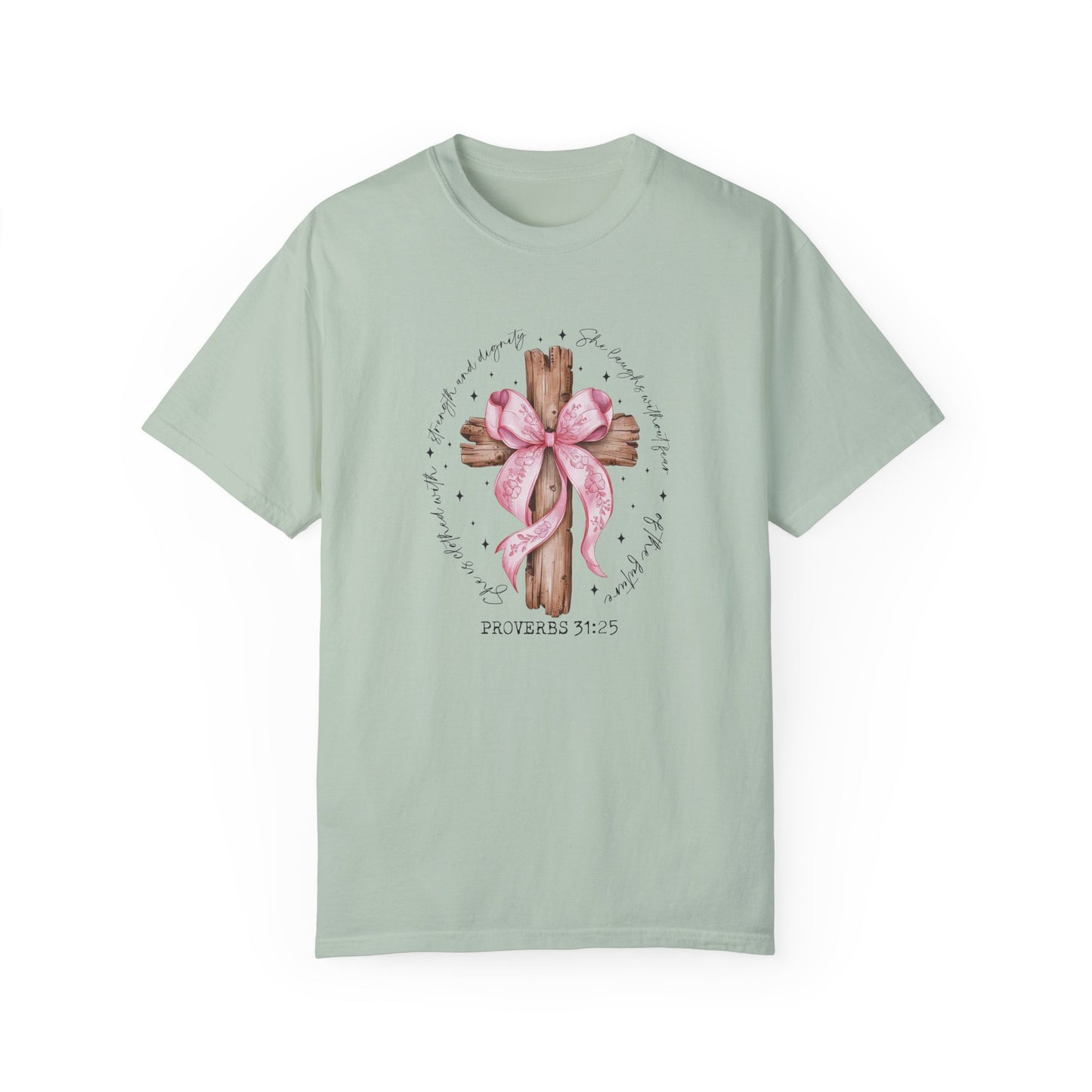 Faith-Inspired Unisex T-Shirt with Proverbs 31:25 Design Coquette