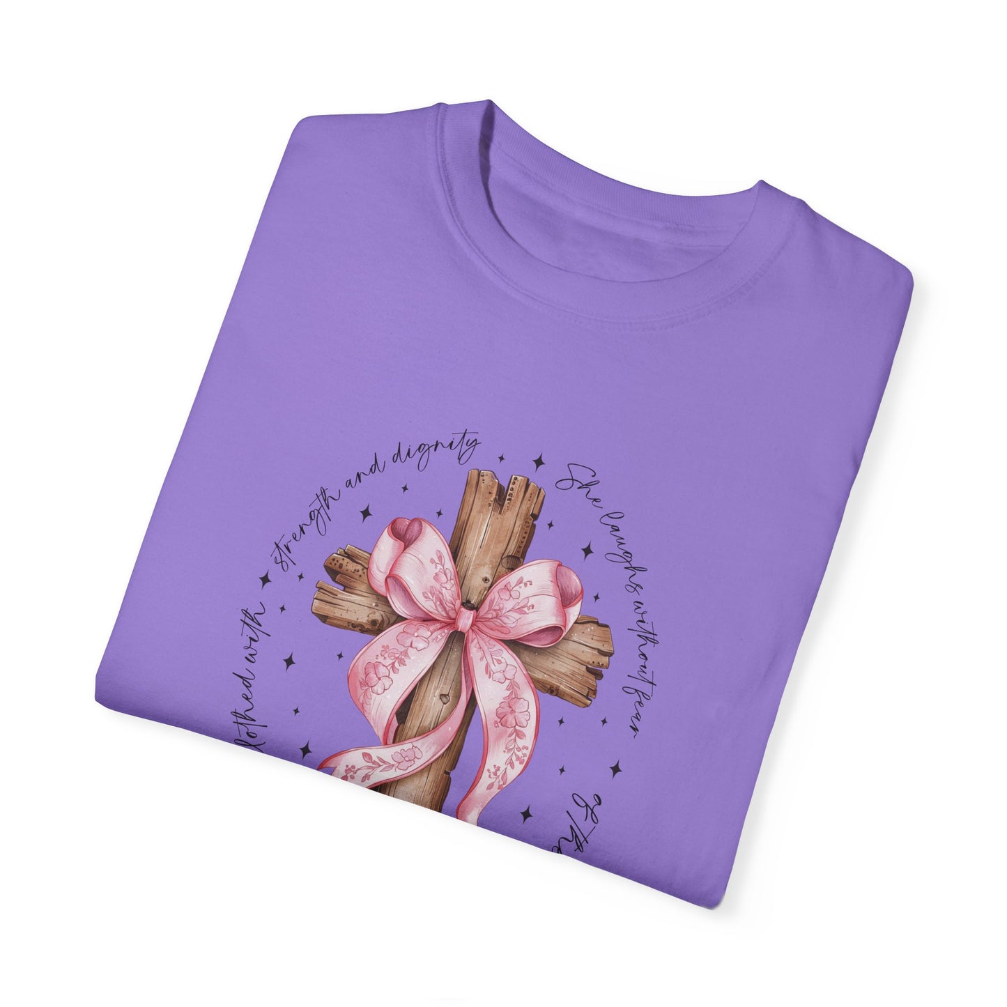 Faith-Inspired Unisex T-Shirt with Proverbs 31:25 Design Coquette