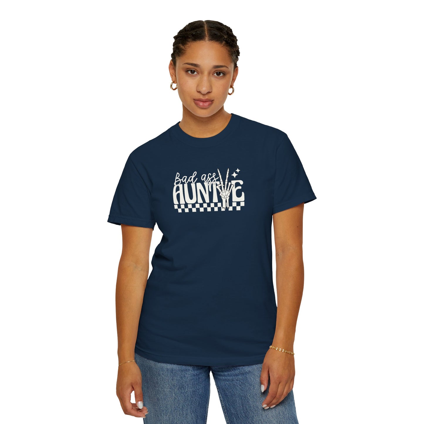 Bad Ass Aunt Unisex Garment-Dyed T-Shirt - Comfortable and Stylish Gift for Aunts