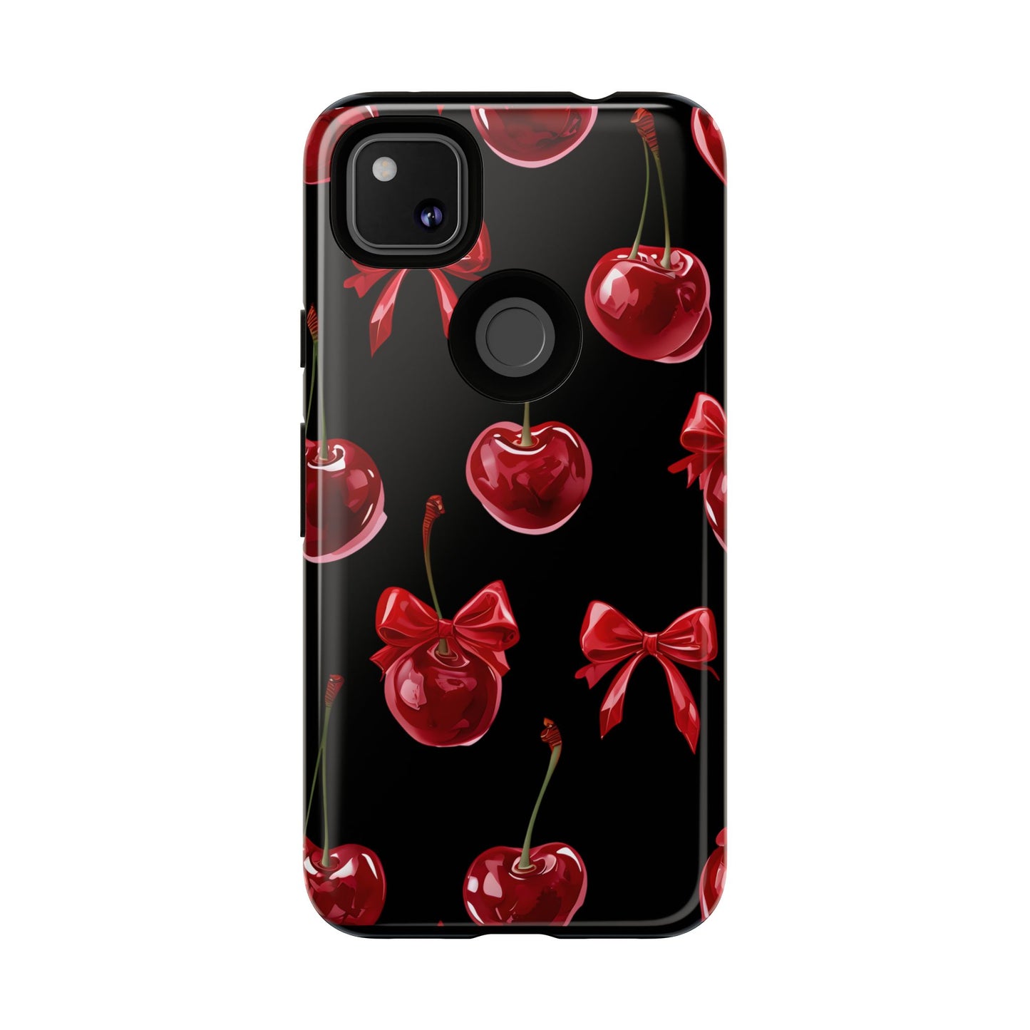 Coquette-Cherry Print Tough Phone Case - Stylish & Durable Protection