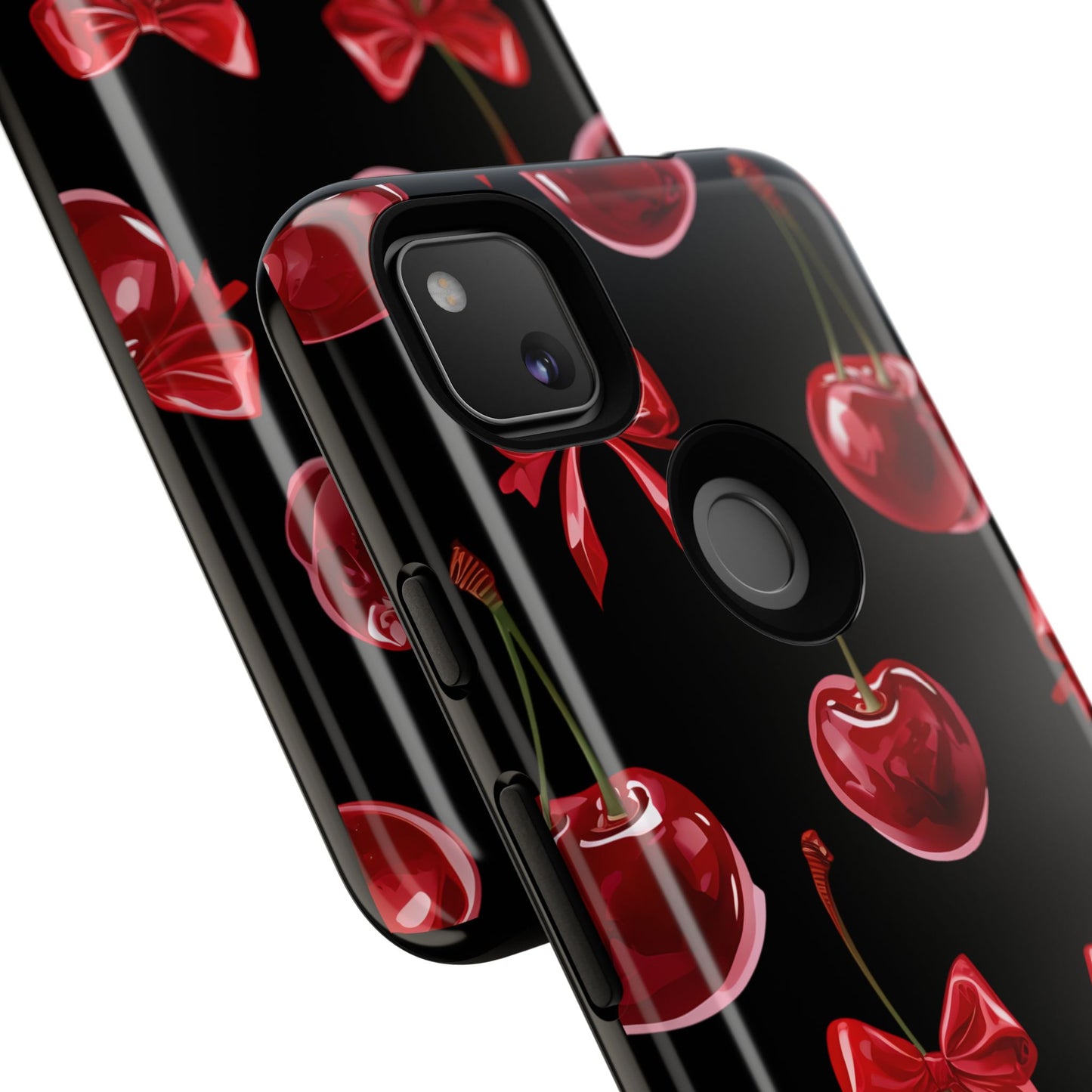 Coquette-Cherry Print Tough Phone Case - Stylish & Durable Protection
