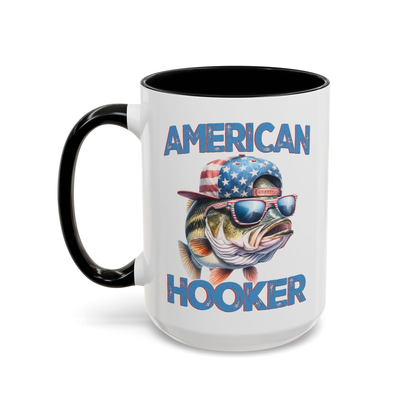 American Hooker Fishing Coffee Mug - 15oz Accent Mug for Anglers
