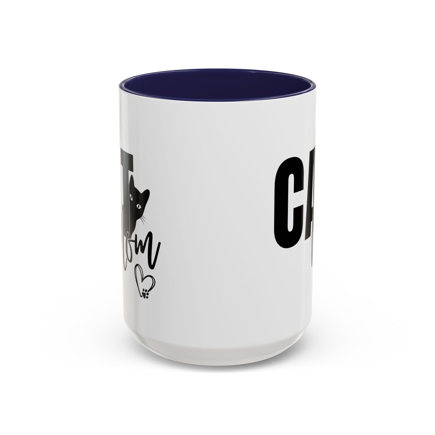 Cat Mom Accent 15oz Coffee Mug – Perfect Gift for Cat Lovers