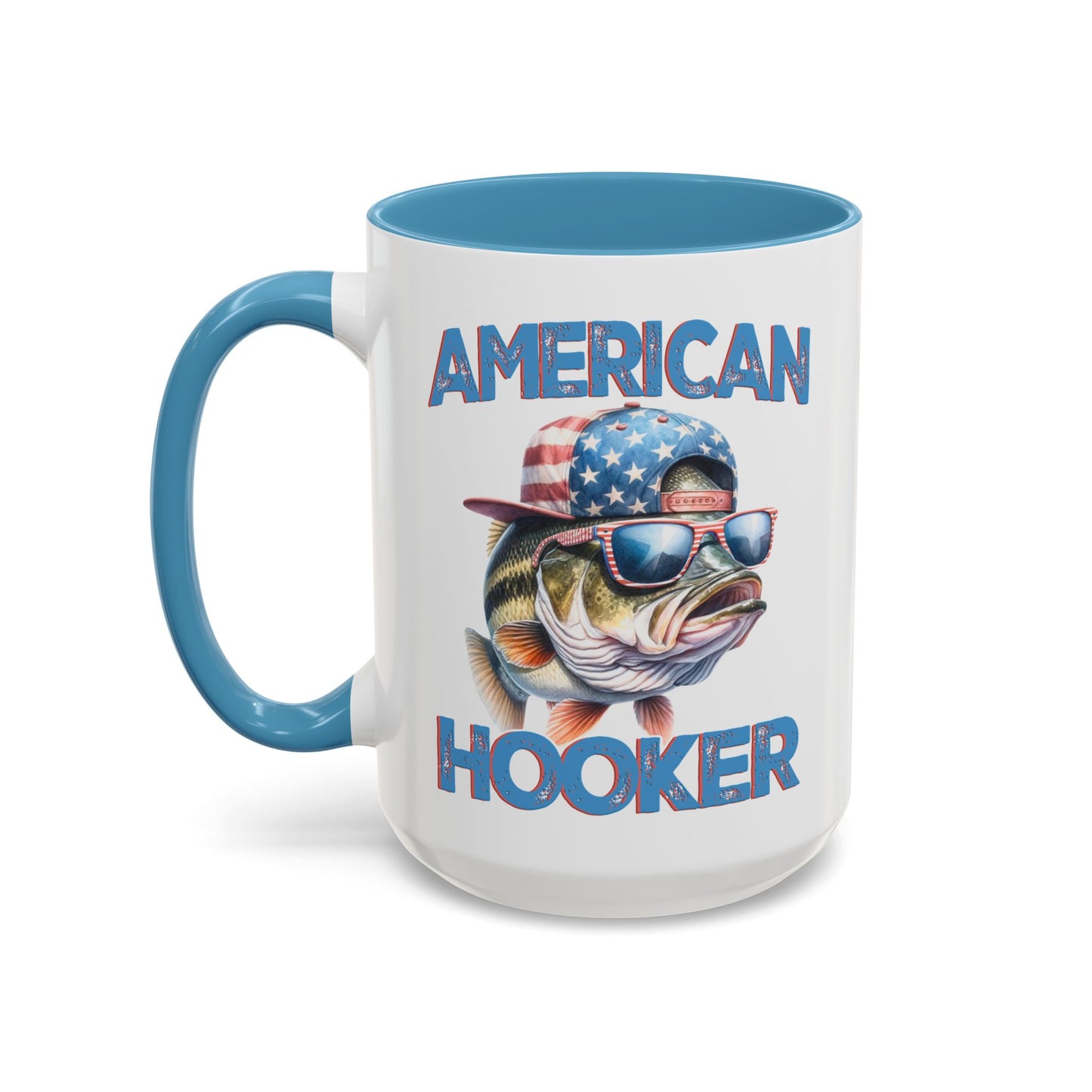 American Hooker Fishing Coffee Mug - 15oz Accent Mug for Anglers