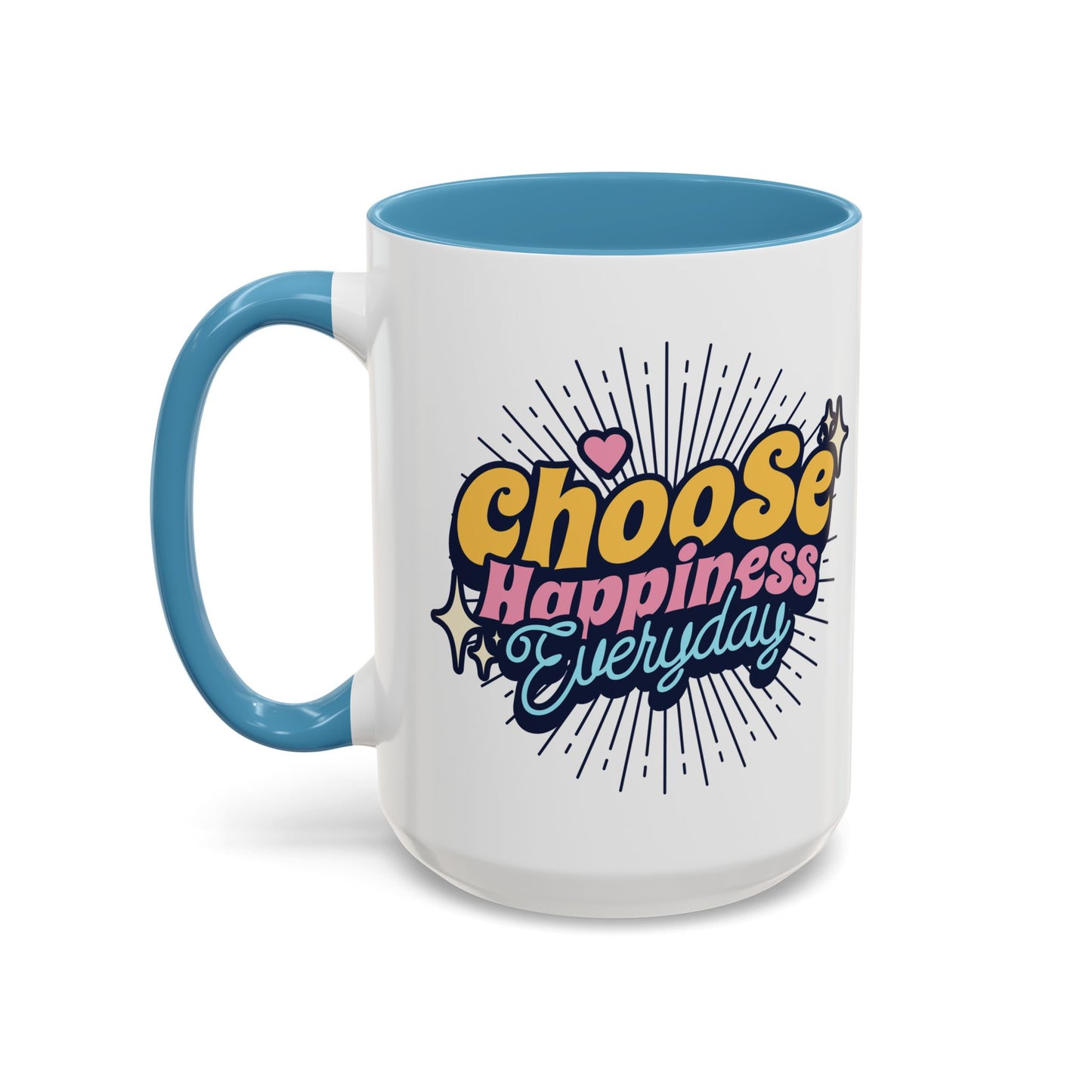 Choose Happiness Everyday 15oz Coffee Mug - Colorful Ceramic Cup for Positive Vibes