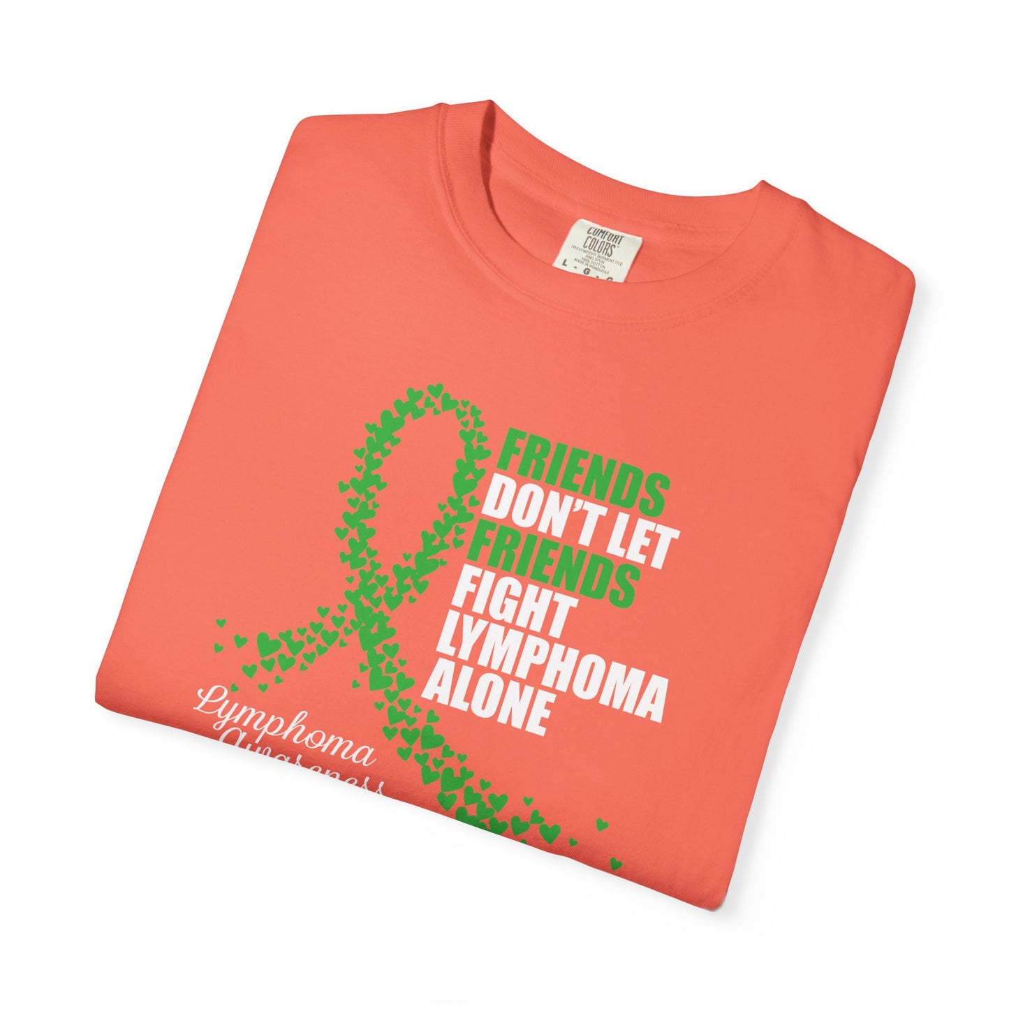 Supportive Lymphoma Awareness T-Shirt, Comfort Tee, Unisex Gift, Pink Ribbon Shirt, Friendship Tee, Cancer Awareness