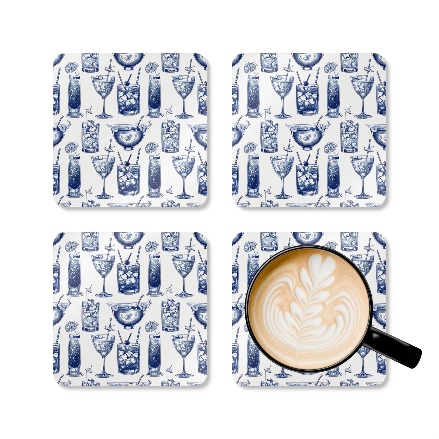 Tropical Drink Cork Coaster Set - Summer Vibe Drinkware