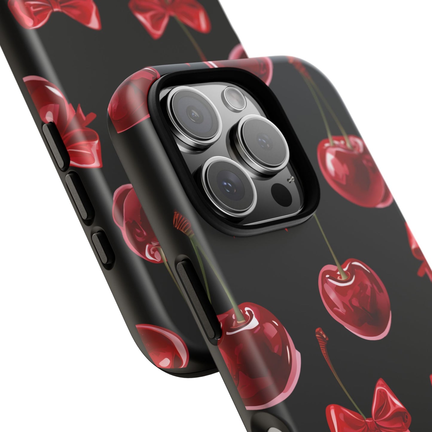 Coquette-Cherry Print Tough Phone Case - Stylish & Durable Protection