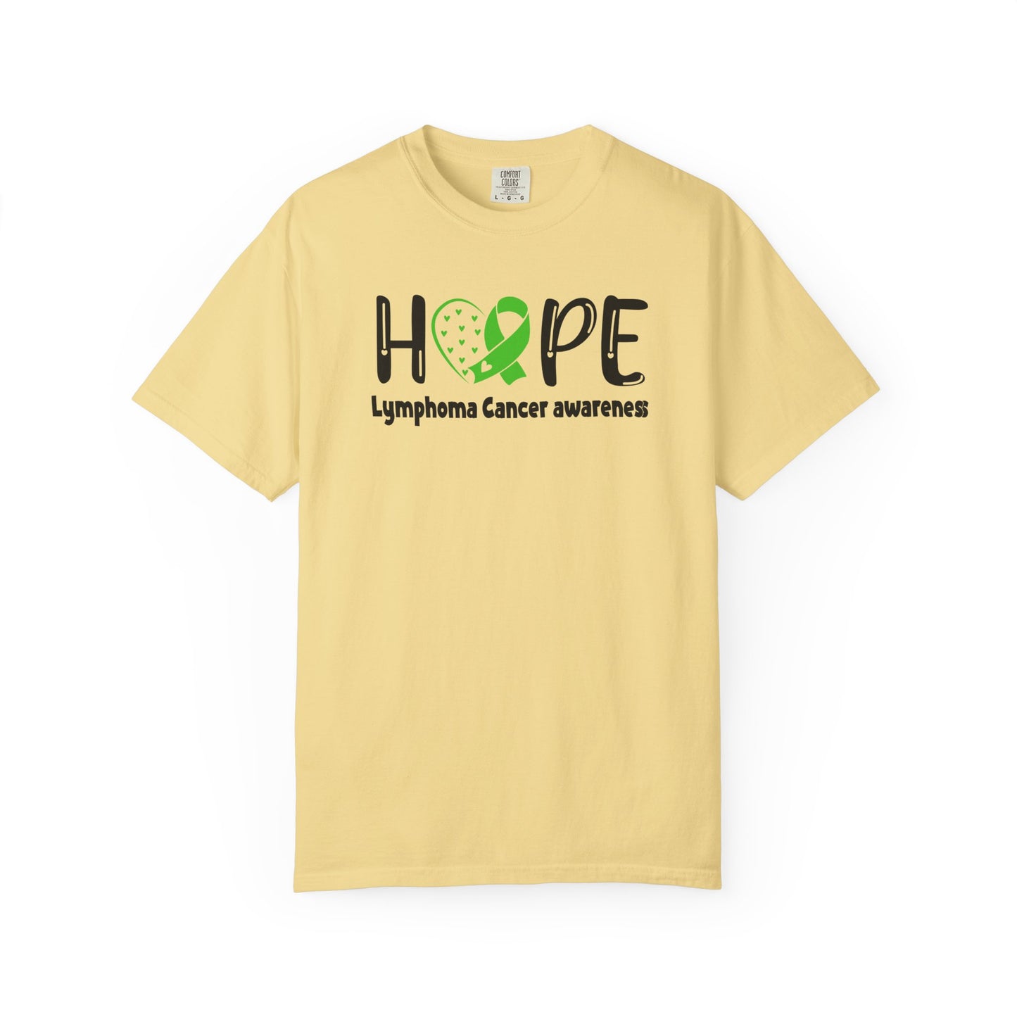 Lymphoma Awareness T-Shirt, Hope Ribbon Shirt, Cancer Support Tee, Unisex Garment-Dyed Tee, Fundraiser Apparel