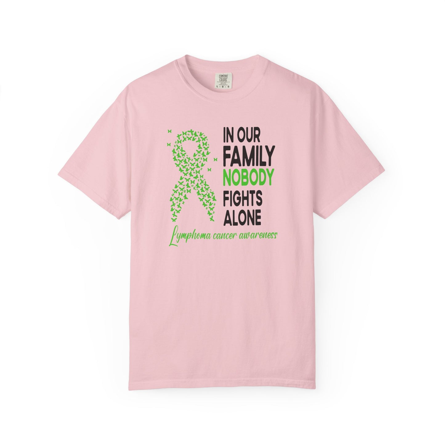 Lymphoma Awareness T-Shirt, Family Support Tee, Garment-Dyed Shirt, Cancer Awareness Apparel, Gift for Caregivers, 5K Event Shirt
