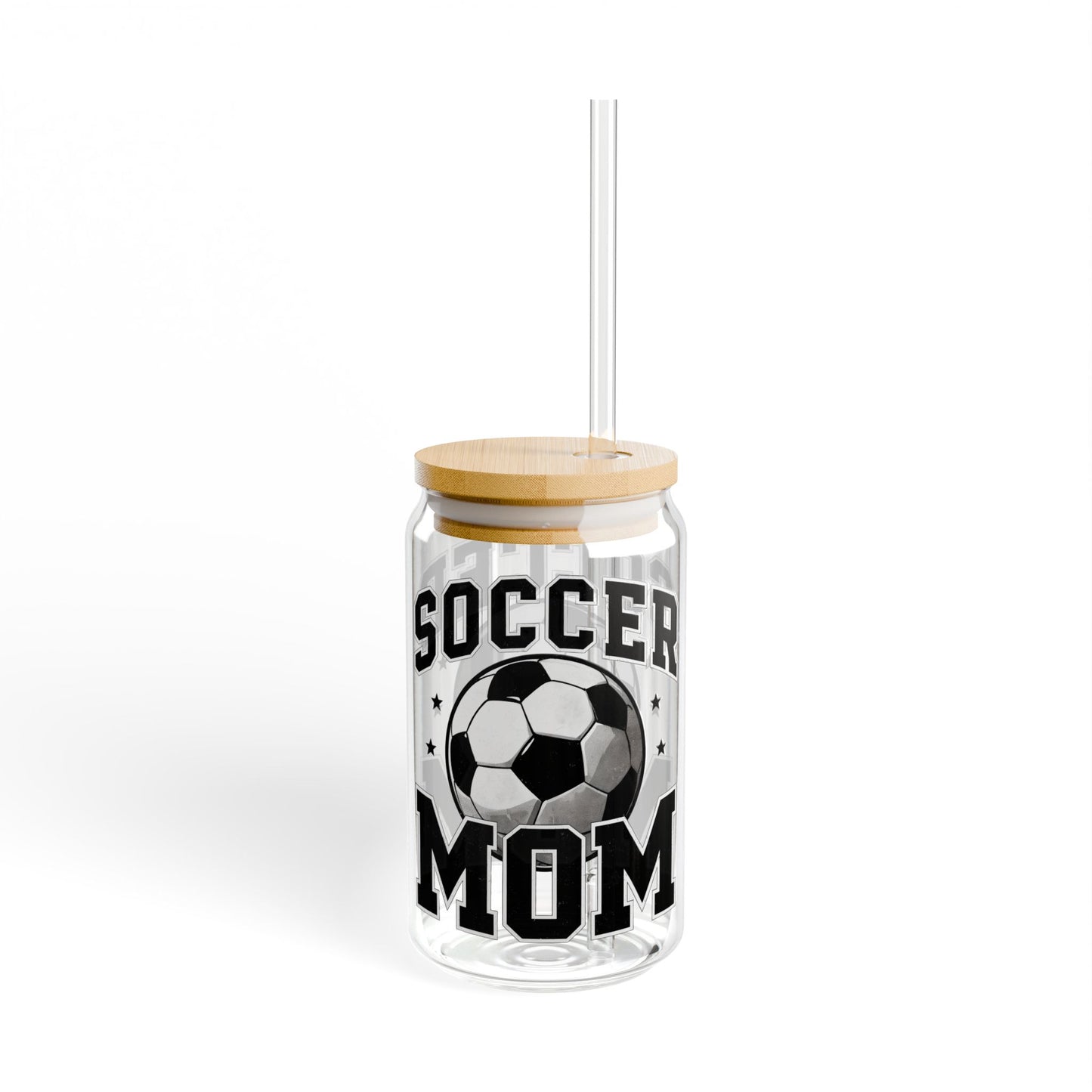 Soccer Mom Sipper Glass - 16oz with Straw