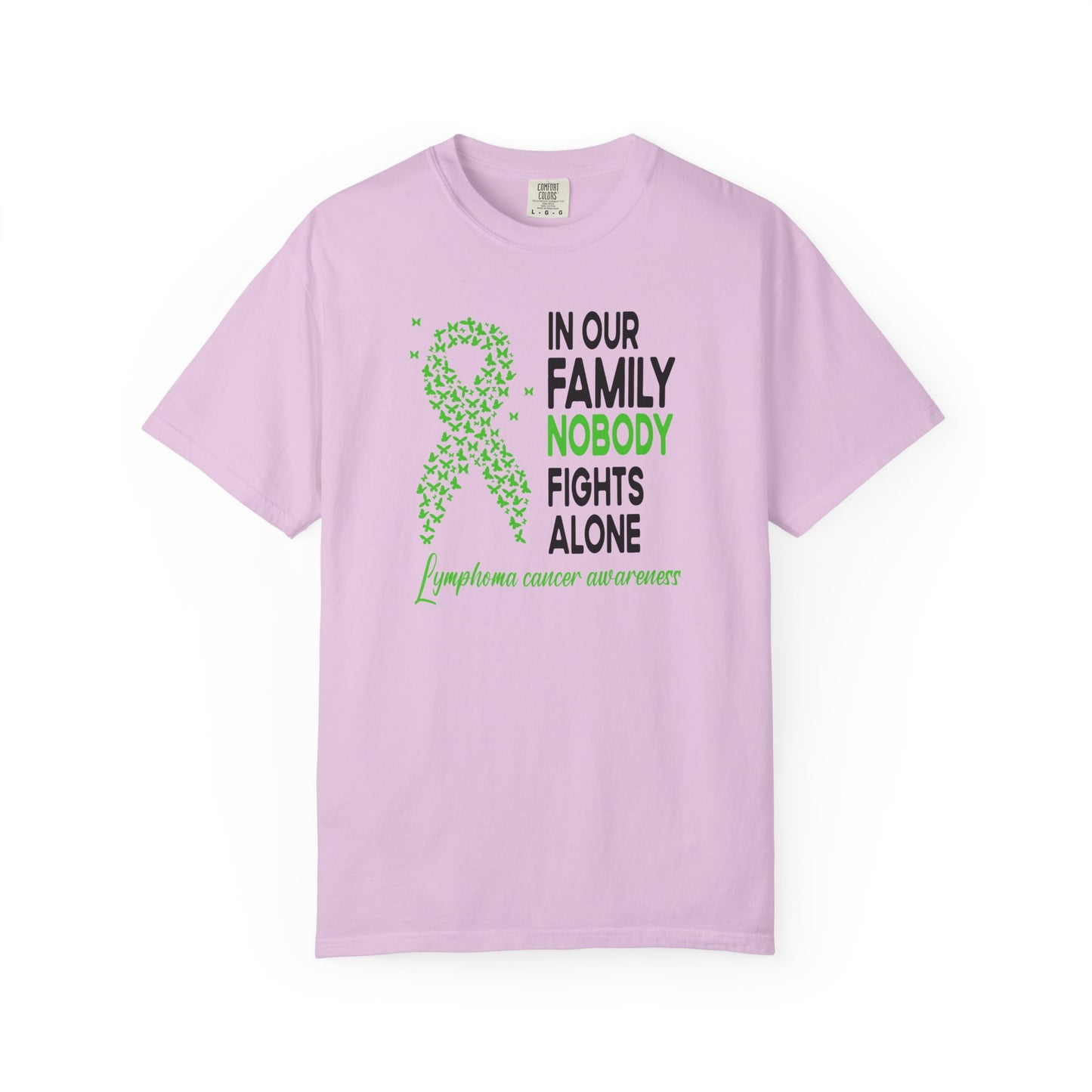 Lymphoma Awareness T-Shirt, Family Support Tee, Garment-Dyed Shirt, Cancer Awareness Apparel, Gift for Caregivers, 5K Event Shirt