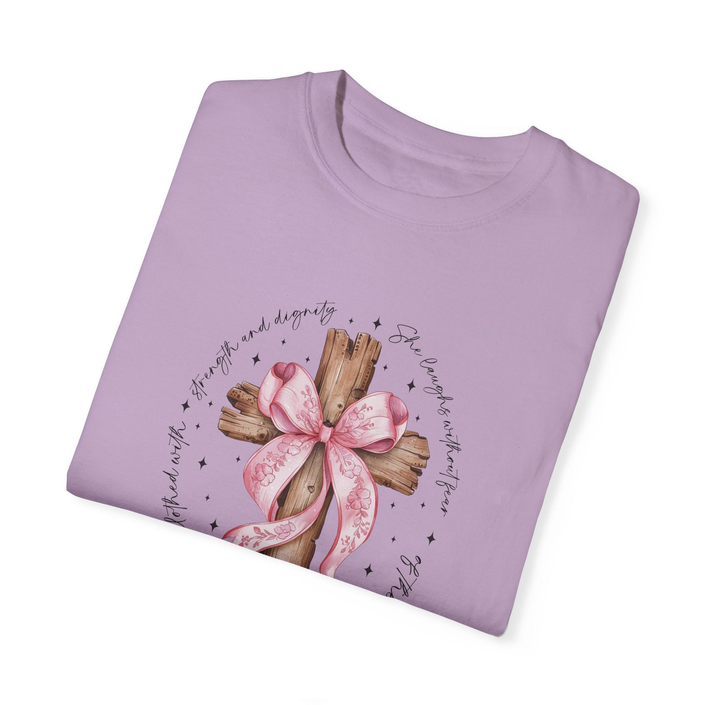 Faith-Inspired Unisex T-Shirt with Proverbs 31:25 Design Coquette