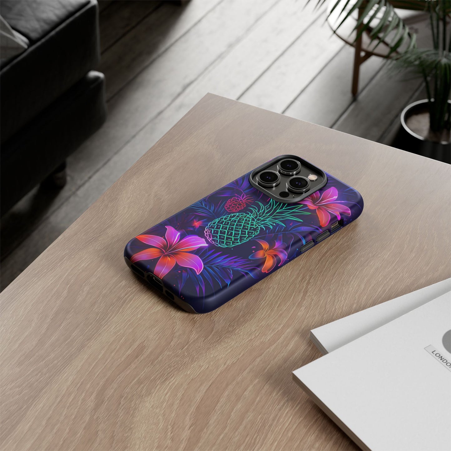 Tough Cases - Tropical Neon Floral iPhone Case