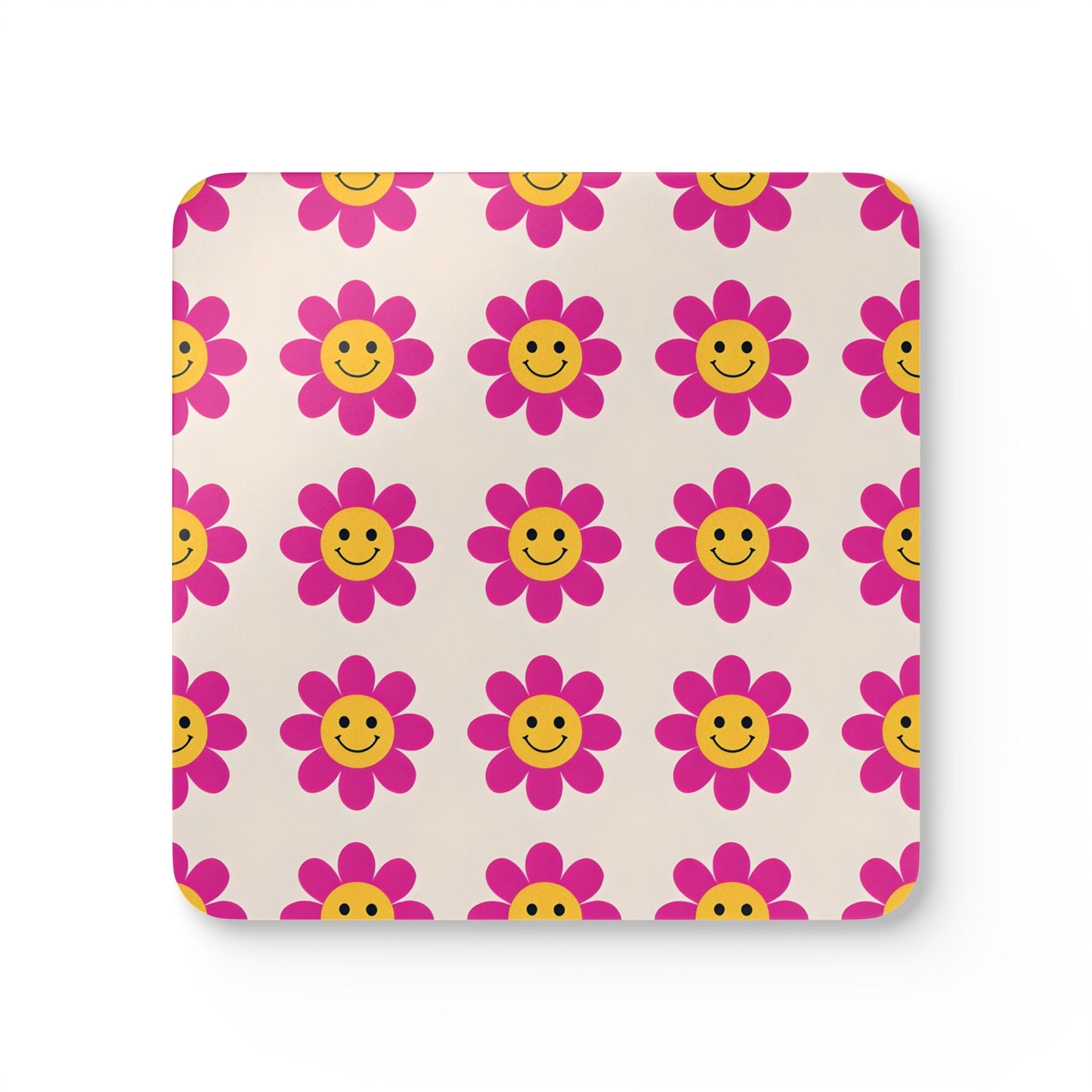 Sunny Floral Cork Coaster Set - Eco-Friendly Drink Coasters for Home Decor