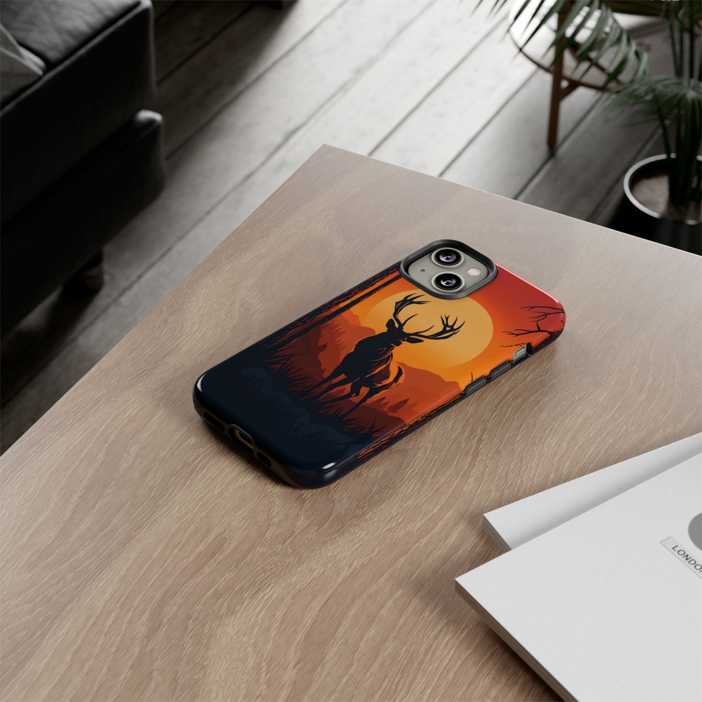 Wildlife Phone Case - Stag and Sunset Design for Nature Lovers
