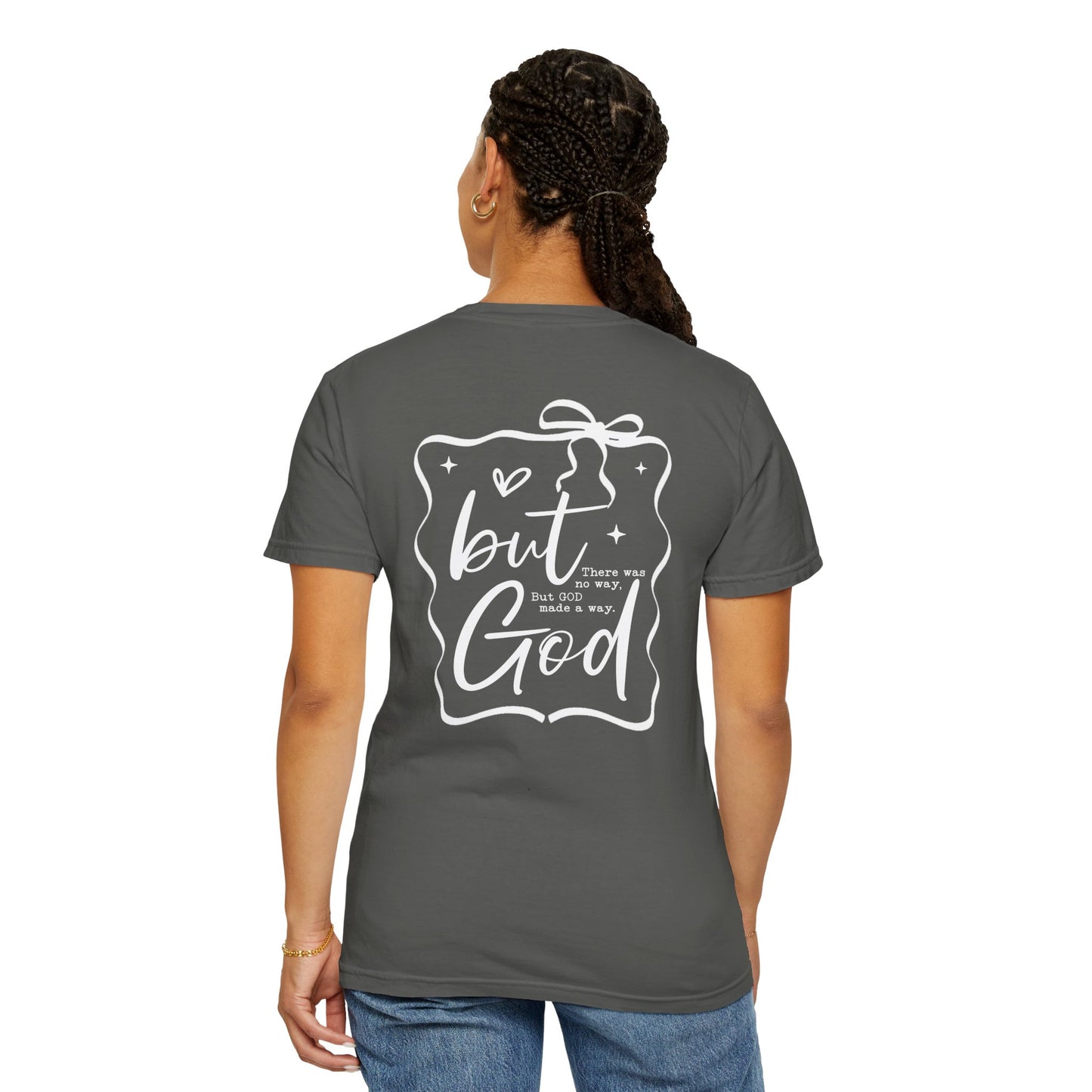 Inspirational T-Shirt with Bow Design – "But God"