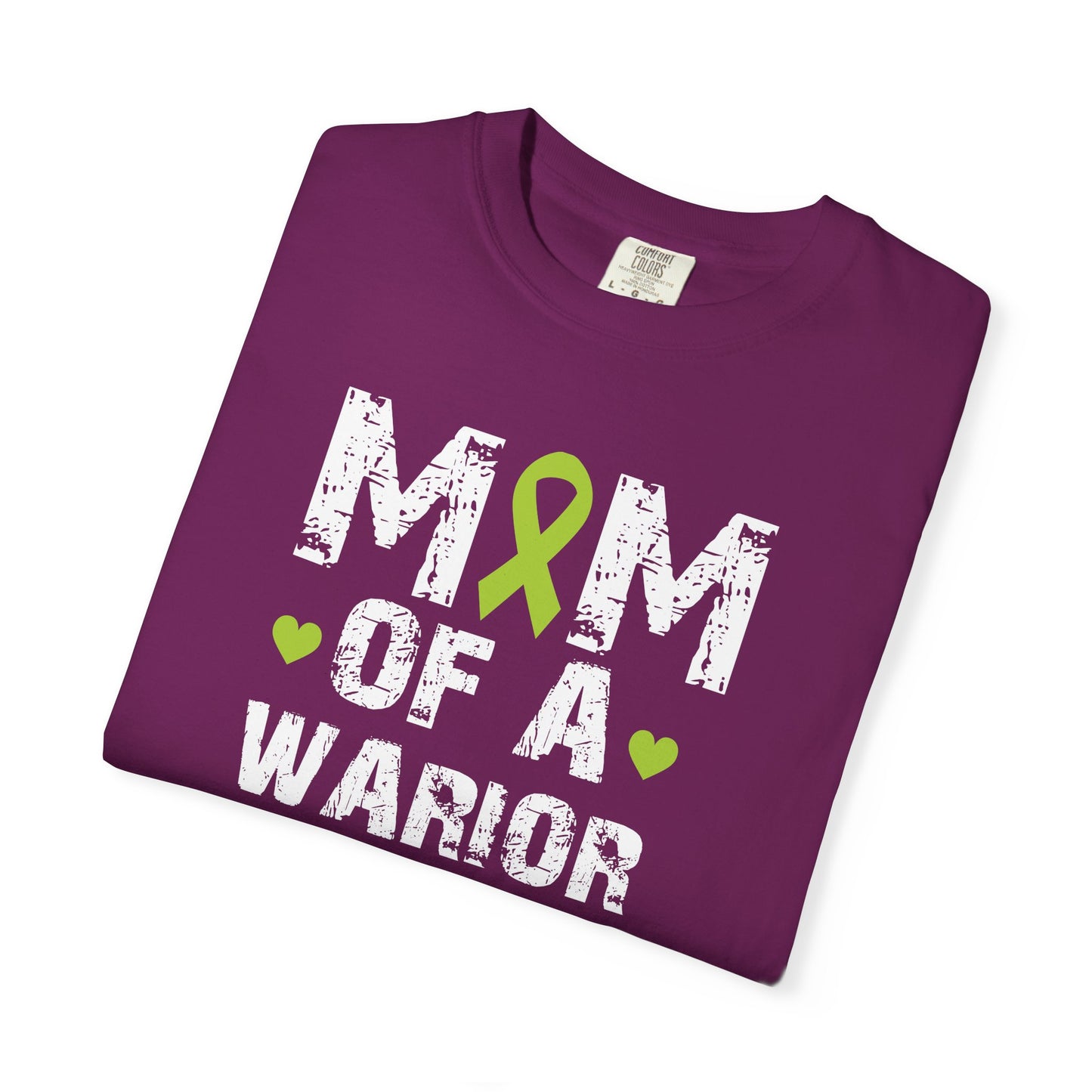 Mom of a Warrior T-Shirt, Garment-Dyed Tee for Support, Awareness Gift, Fight Against Cancer, Mother's Day Apparel