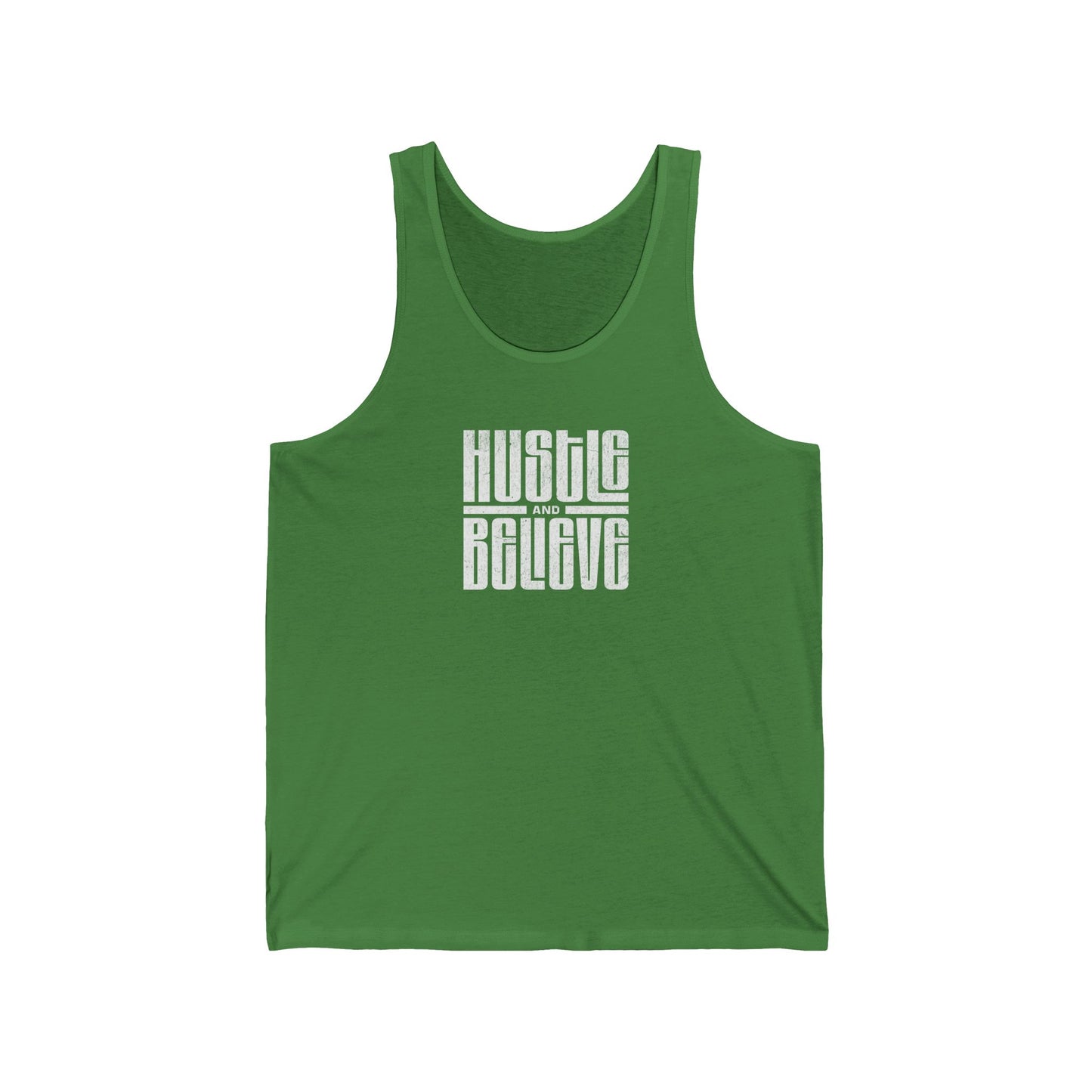 Hustle and Believe Unisex Jersey Tank - Motivational Workout Top
