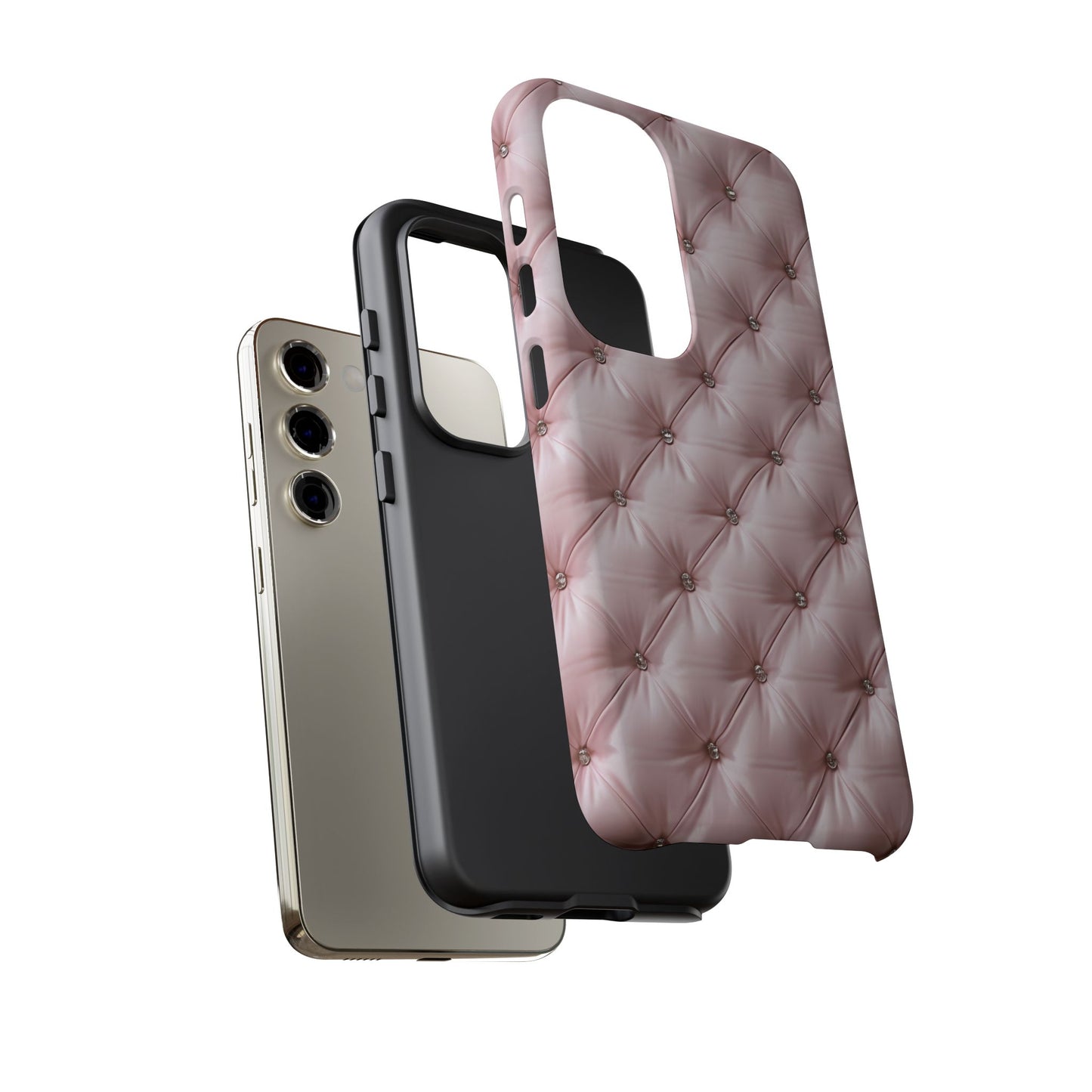 Luxury Pink Quilted Phone Case - Tough Cases for Stylish Protection