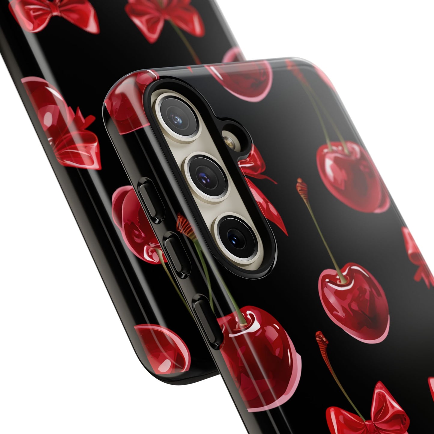 Coquette-Cherry Print Tough Phone Case - Stylish & Durable Protection