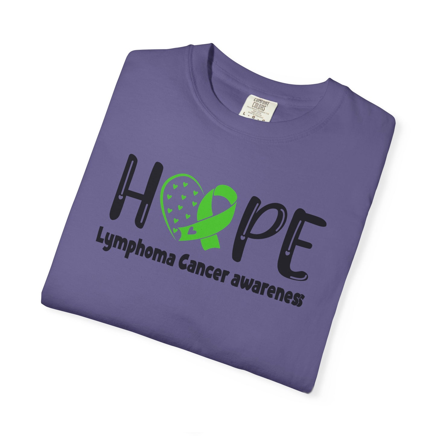Lymphoma Awareness T-Shirt, Hope Ribbon Shirt, Cancer Support Tee, Unisex Garment-Dyed Tee, Fundraiser Apparel