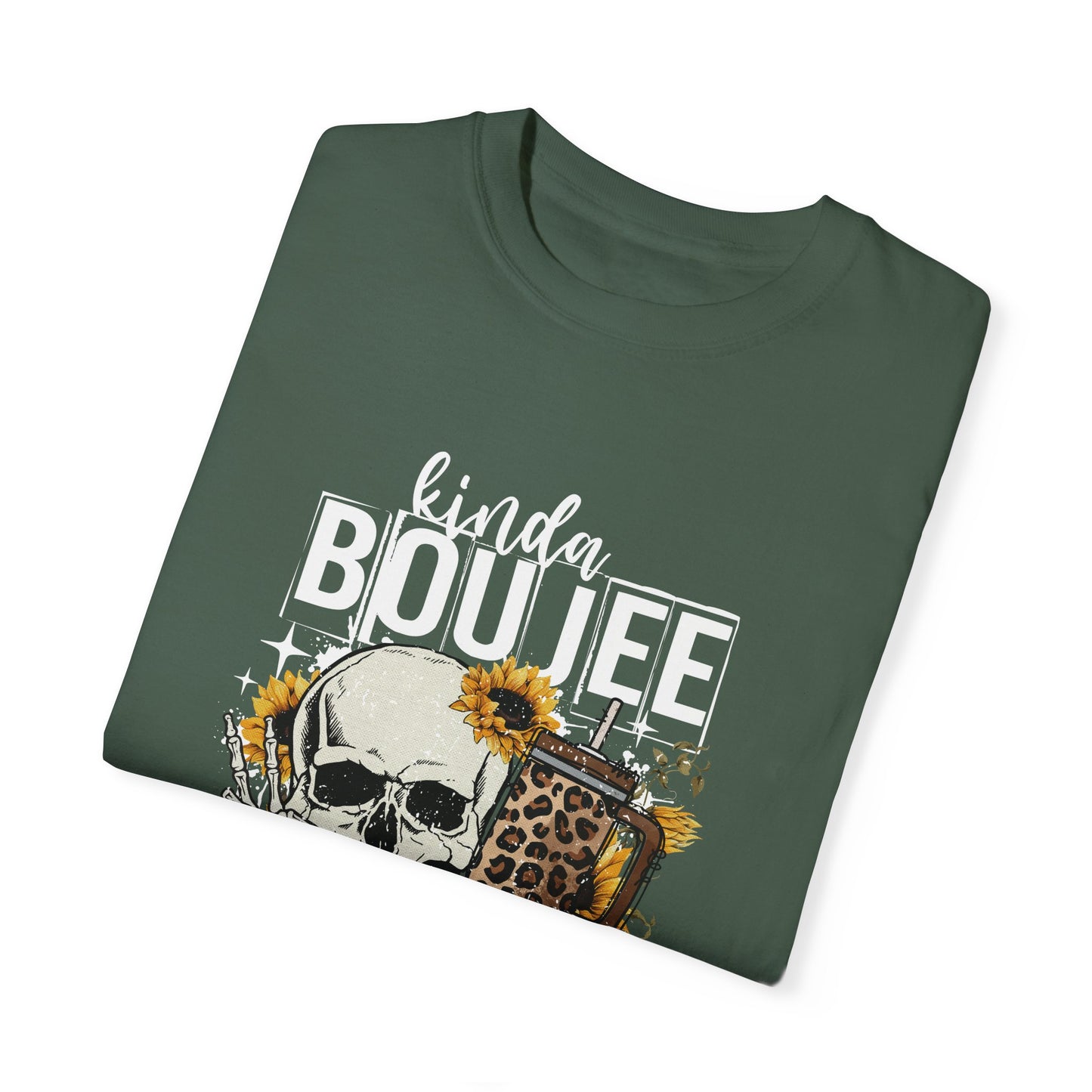 Kinda Boujee Kinda Broke White Unisex Garment-Dyed T-Shirt - Trendy Casual Wear for Fashion Lovers