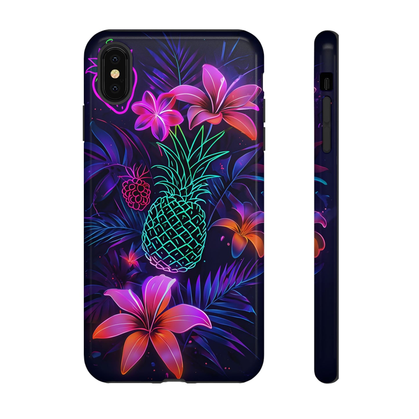 Tough Cases - Tropical Neon Floral iPhone Case