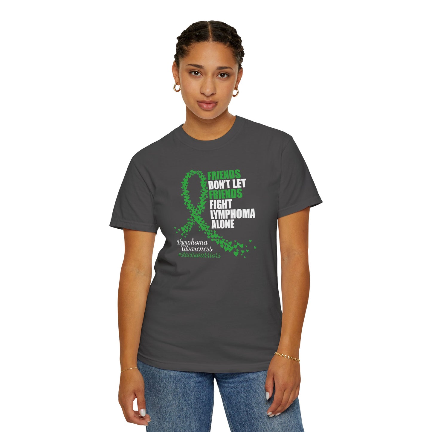 Supportive Lymphoma Awareness T-Shirt, Comfort Tee, Unisex Gift, Pink Ribbon Shirt, Friendship Tee, Cancer Awareness