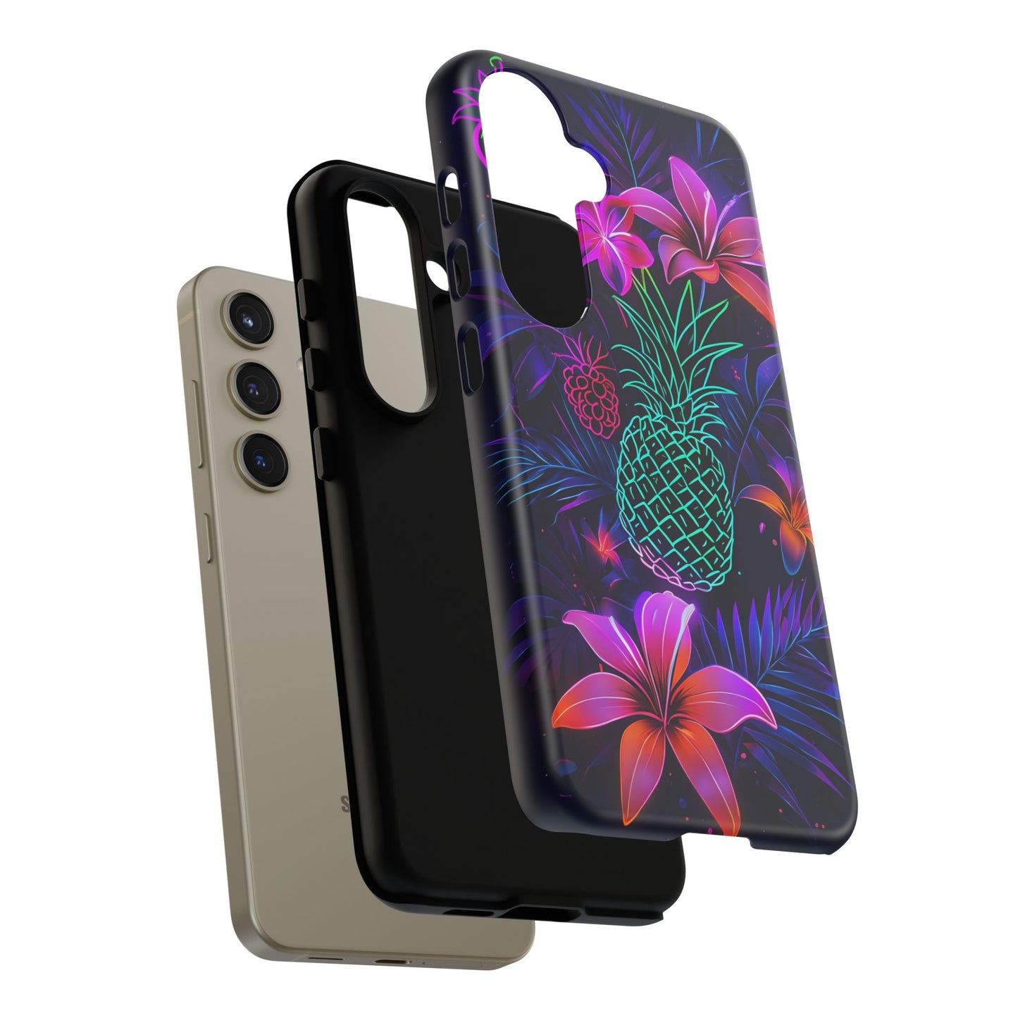 Tough Cases - Tropical Neon Floral iPhone Case