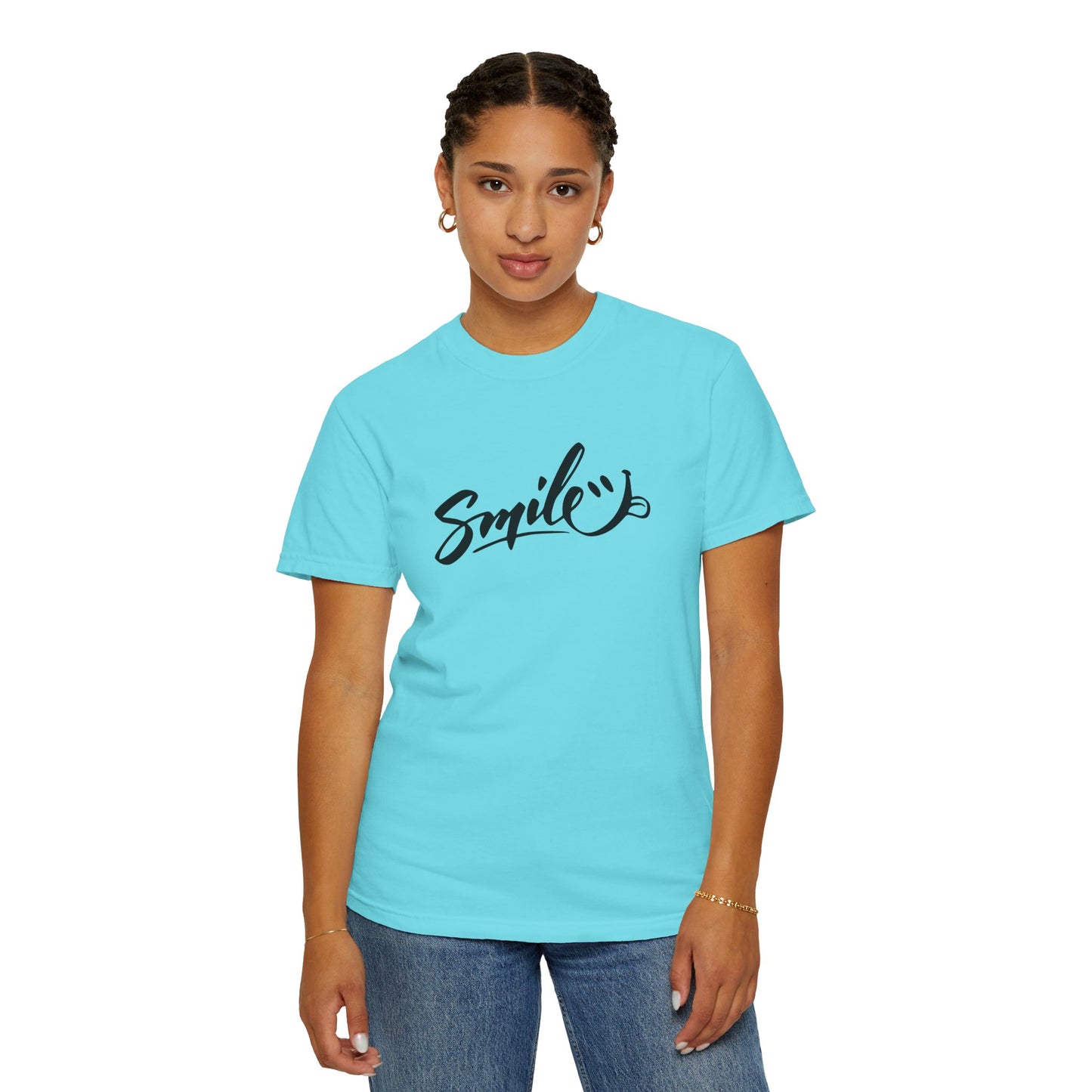 Unisex Smile T-Shirt | Garment-Dyed Cotton Tee for Everyday Joy