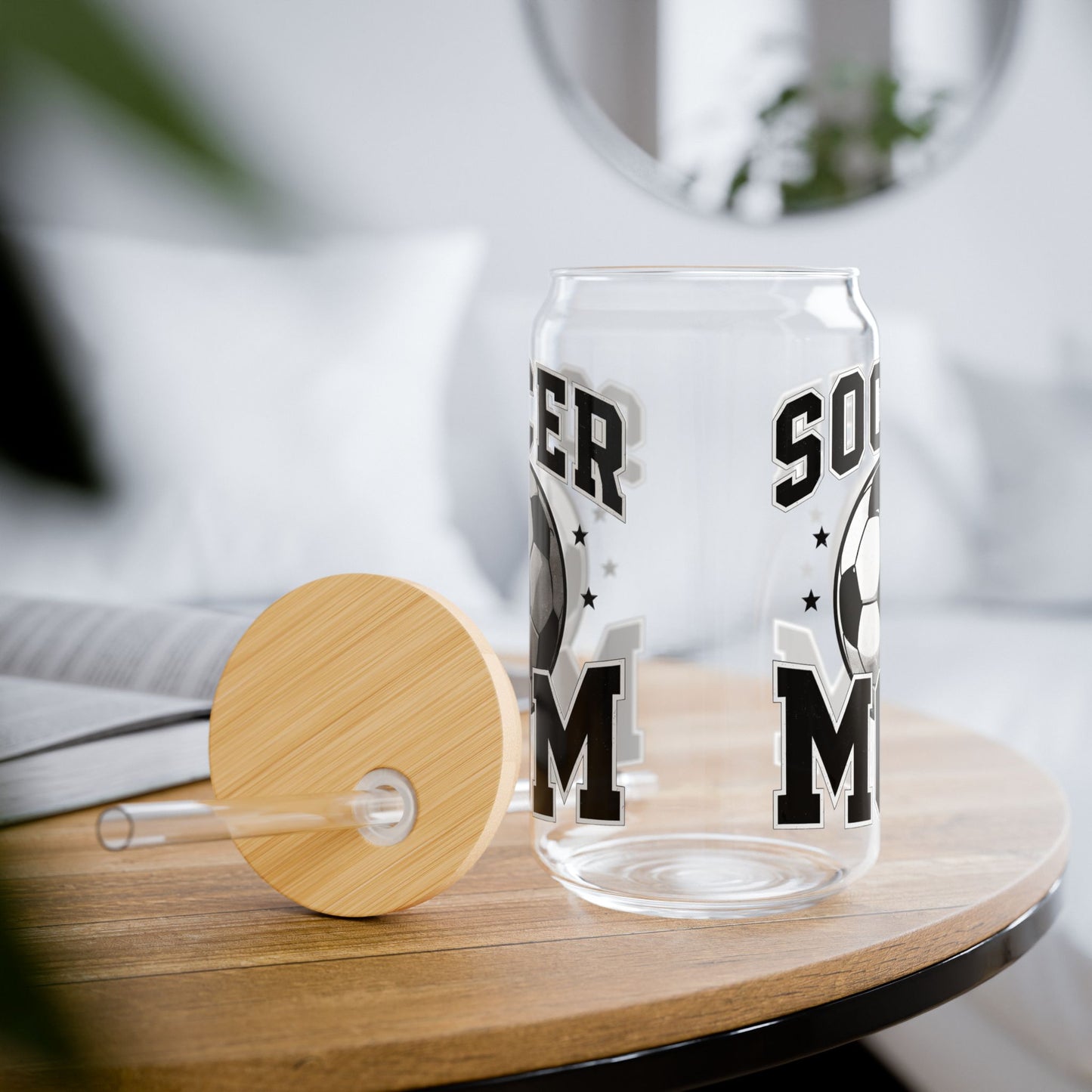 Soccer Mom Sipper Glass - 16oz with Straw