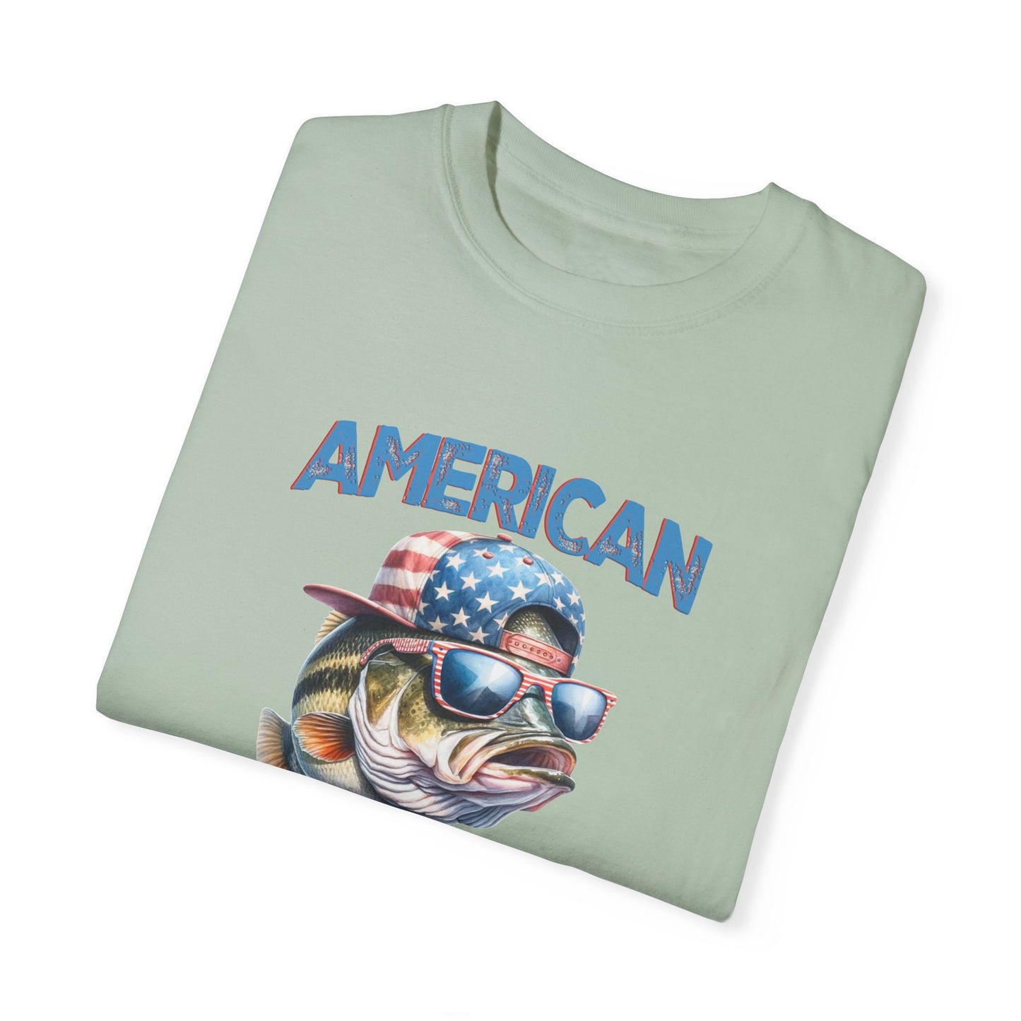 American Hooker Fish Graphic T-Shirt - Unisex Garment-Dyed Tee for Fishing Enthusiasts