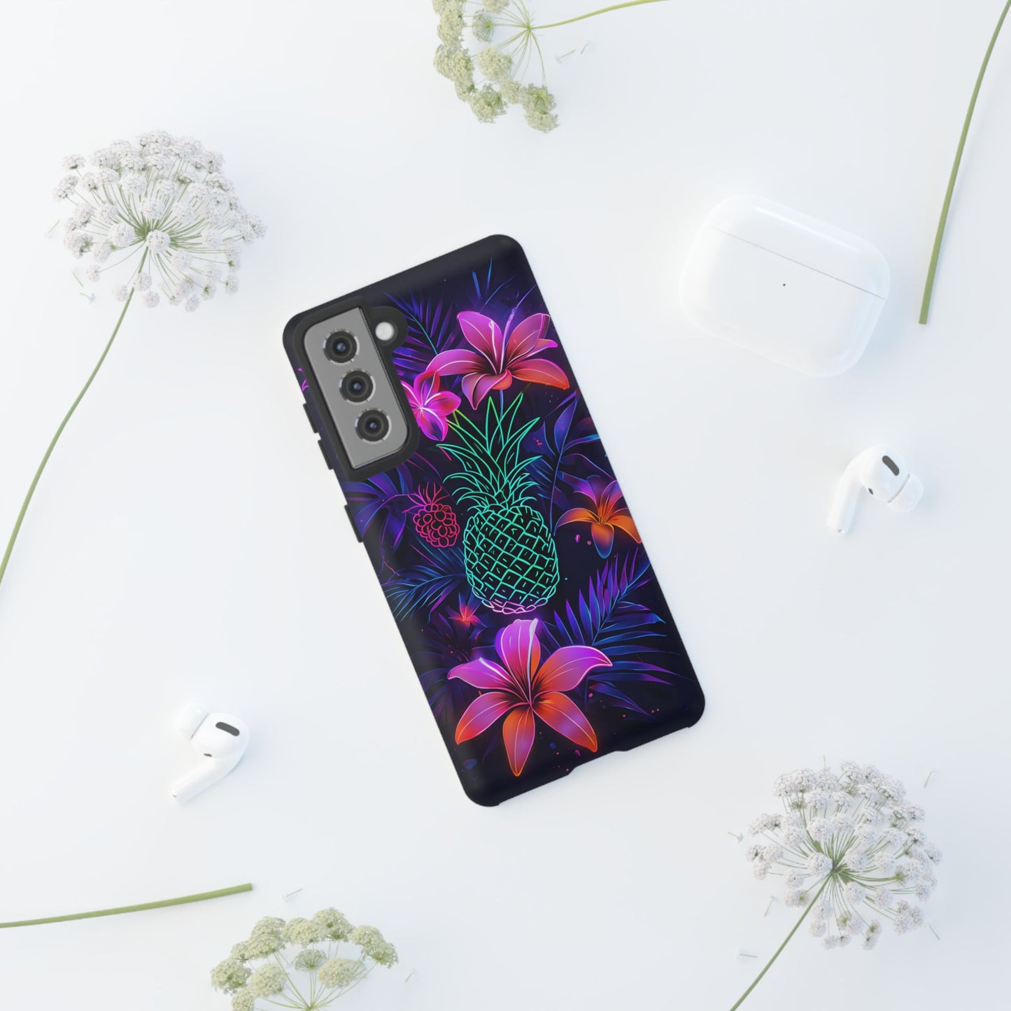 Tough Cases - Tropical Neon Floral iPhone Case
