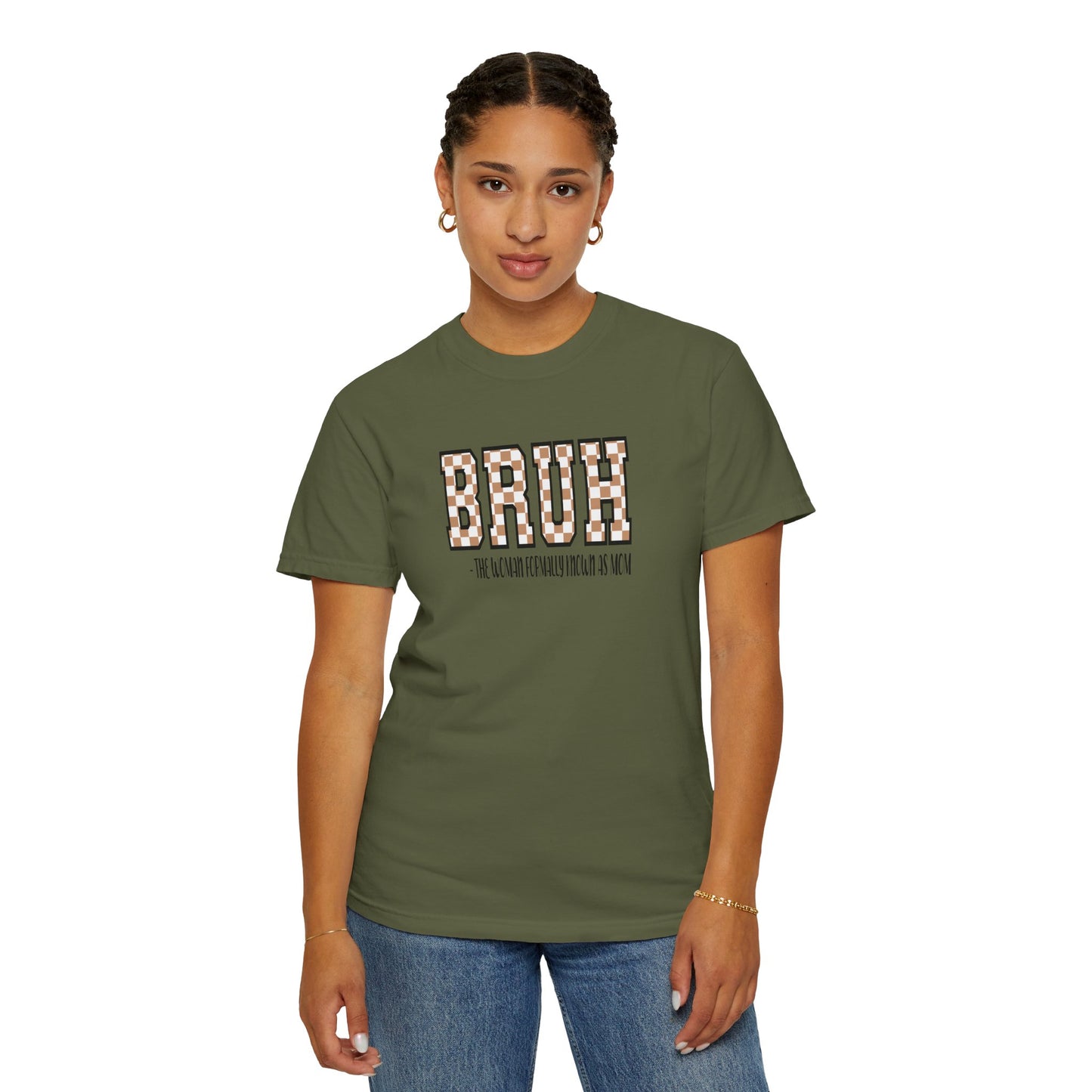 Unisex Garment-Dyed T-Shirt with 'BRUH' Design - Casual Style for Everyday Wear