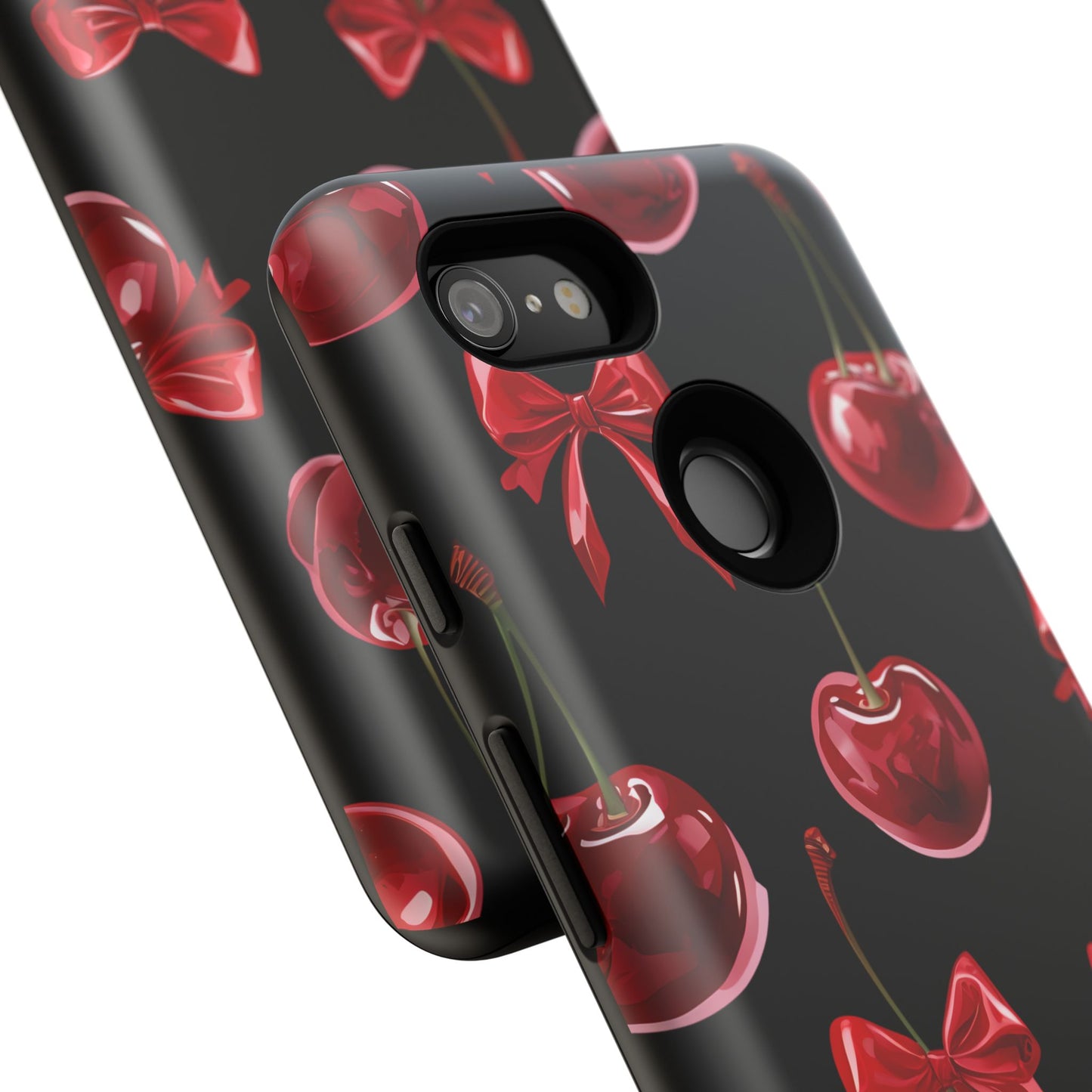Coquette-Cherry Print Tough Phone Case - Stylish & Durable Protection